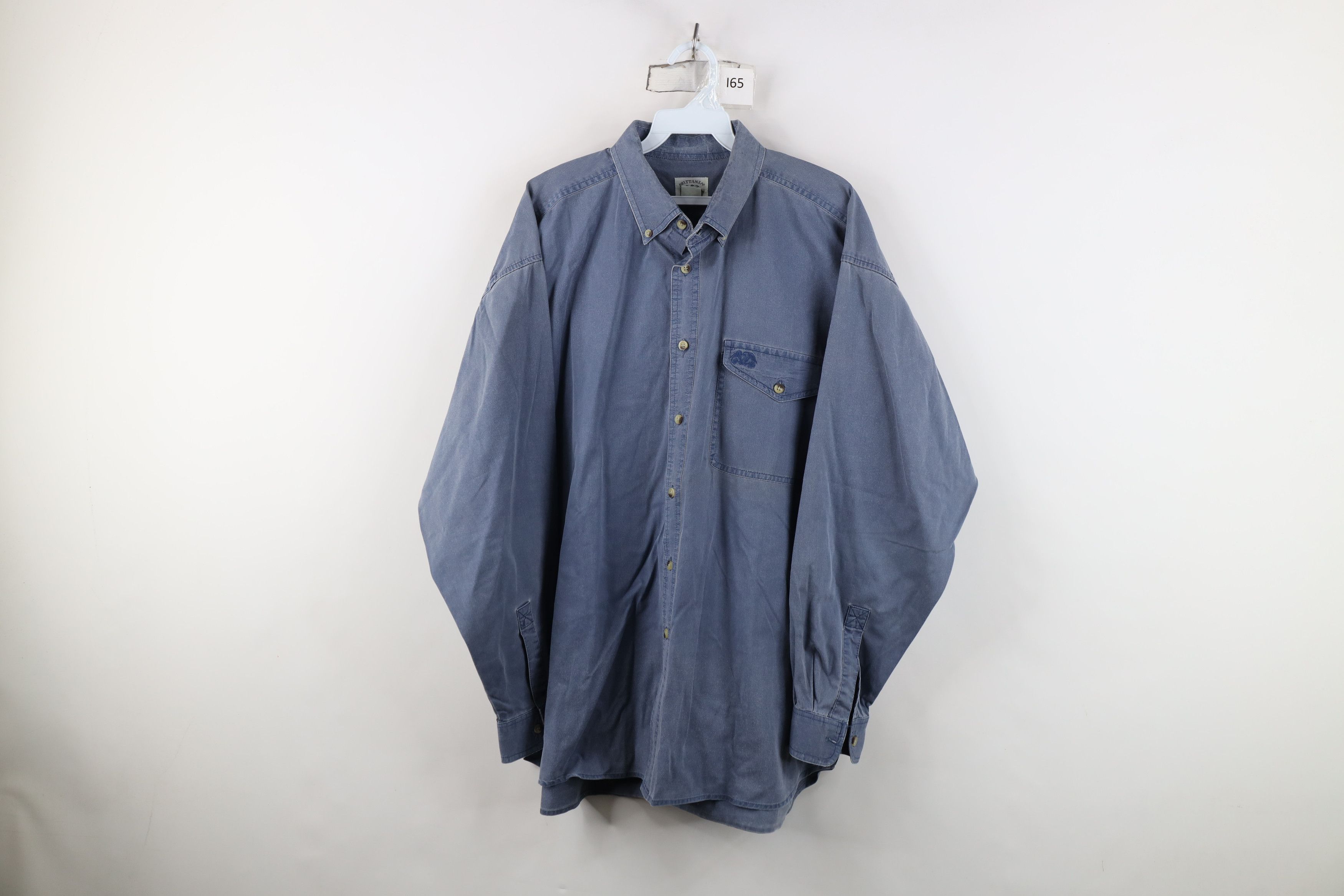 Vintage Vintage 90s Streetwear Stonewash Collared Button Down Shirt Size US L / EU 52-54 / 3 - 1 Thumbnail