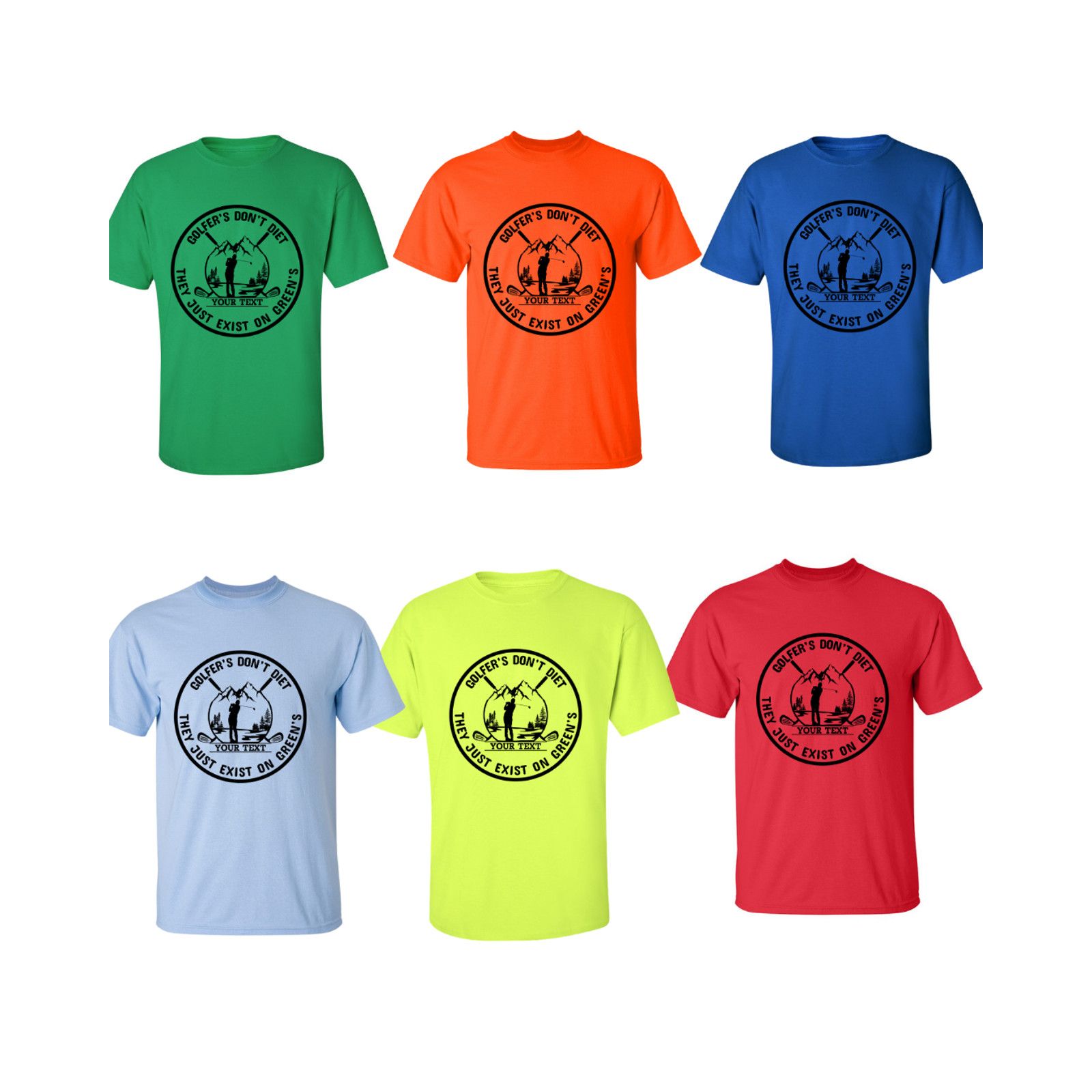 Gildan Golfers Don't Diet Custom Name Funny Swinging Golfer T-Shirt Size US XL / EU 56 / 4 - 4 Thumbnail