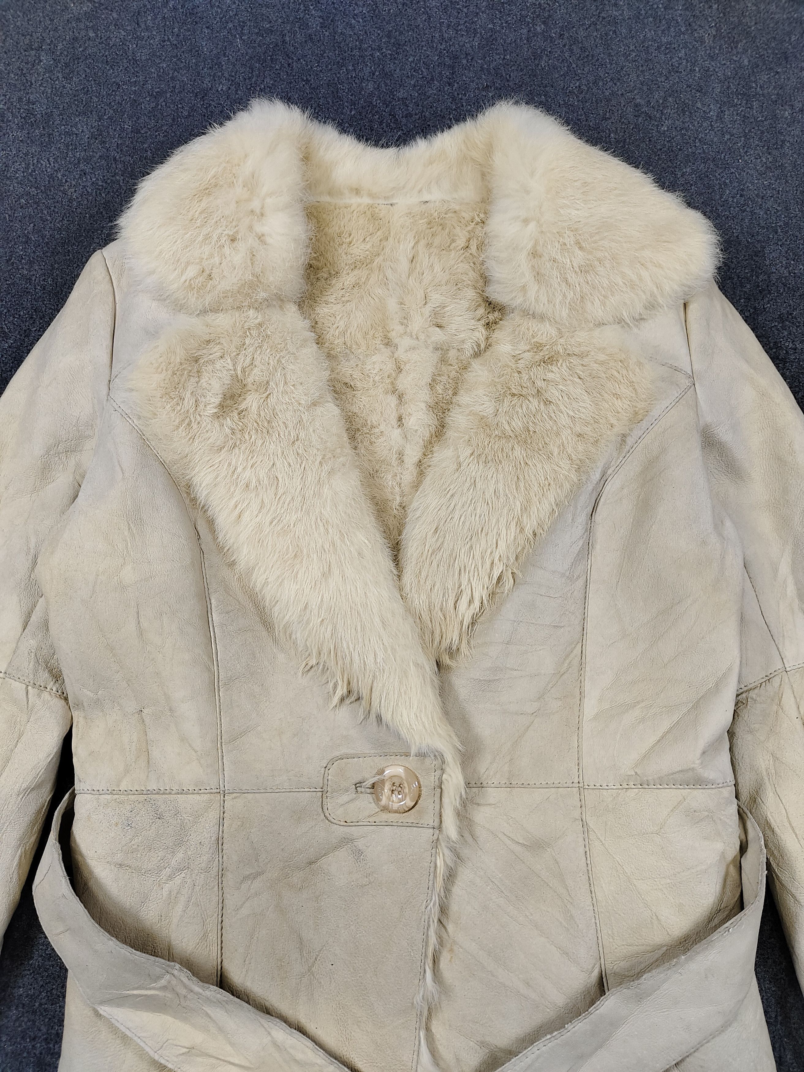 Japanese Brand 2000s Au Petit Matin🇯🇵 Boutique Belted Rabbit Fur Leather Size M / US 6-8 / IT 42-44 - 2 Thumbnail