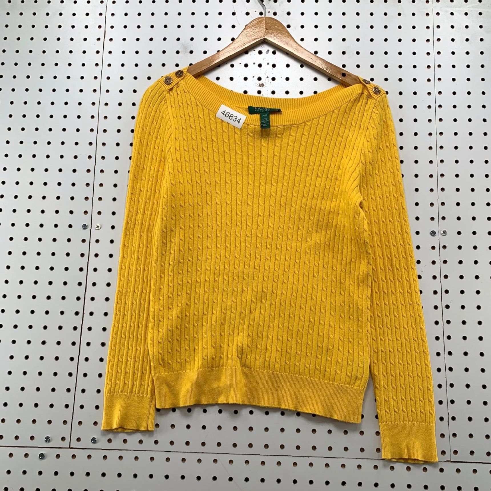 Ralph Lauren Lauren Ralph Lauren Sweater Womens Petite Medium Yellow Off The Shoulder Size M / US 6-8 / IT 42-44 - 2 Thumbnail