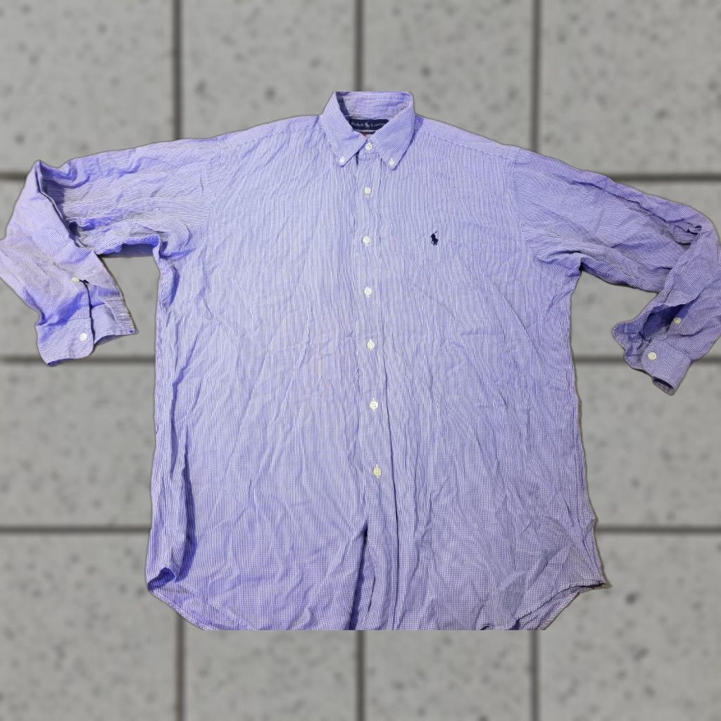 Polo Ralph Lauren Polo Ralph Lauren Mens Button-Up Shirt M Blue Cotton Classic Long Sleeve Button-Down Collar Size 40R - 1 Thumbnail