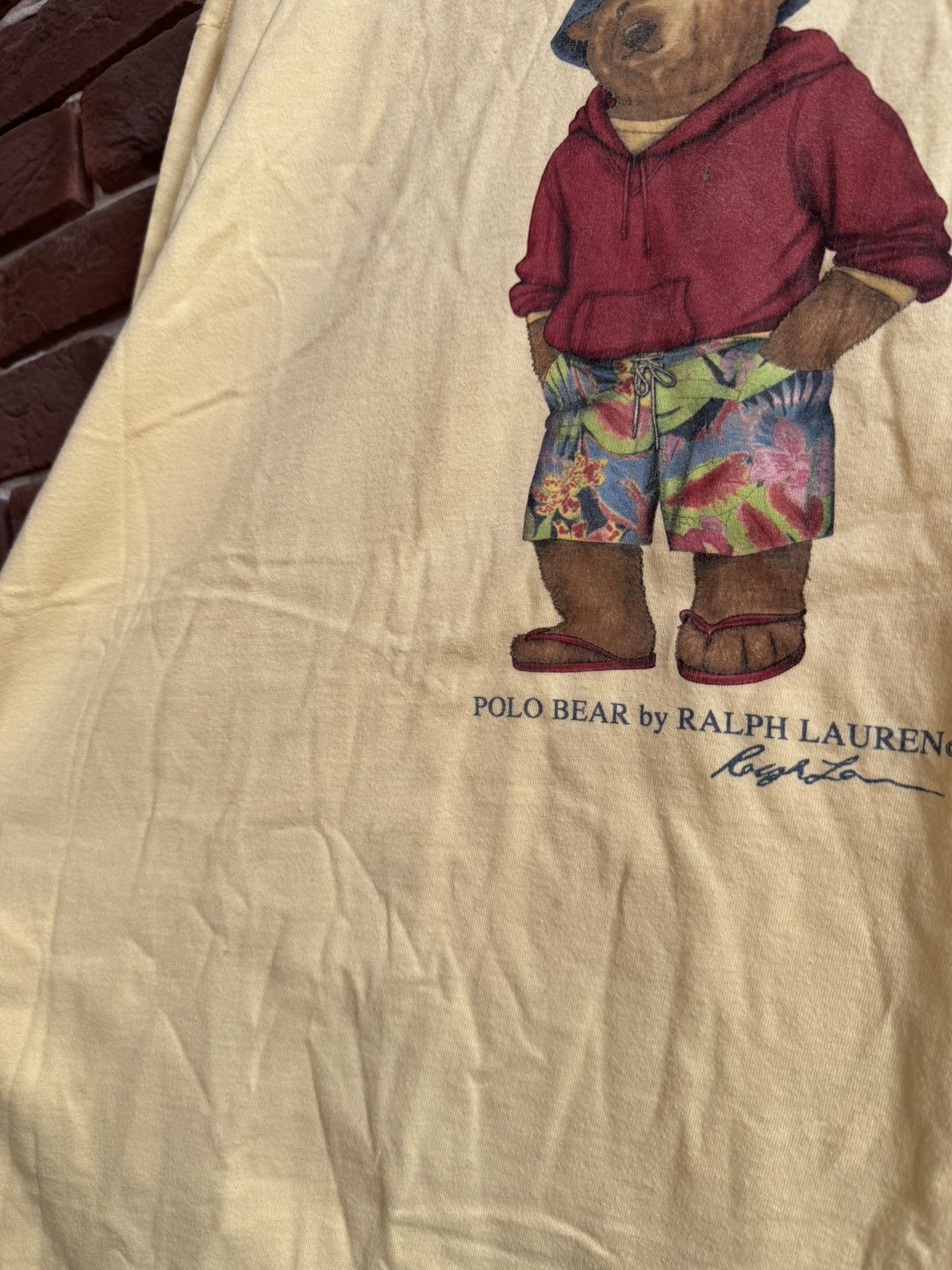Polo Ralph Lauren Vintage Polo Bear Ralph Lauren Tshirt Yellow 2XL Streetwear Size US XXL / EU 58 / 5 - 6 Thumbnail