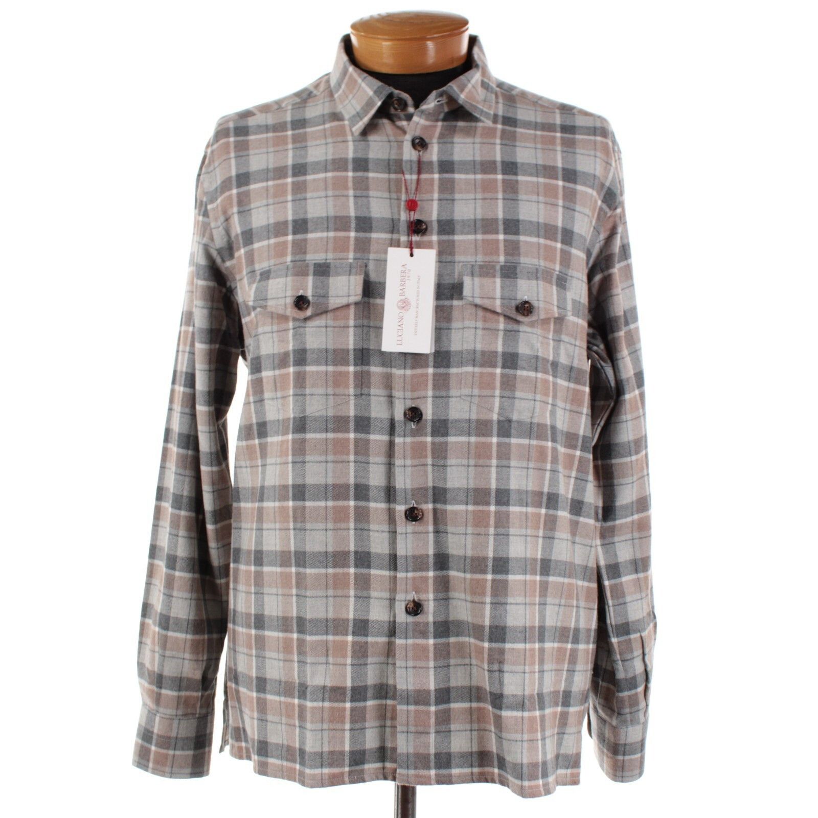 Luciano Barbera Luciano Barbera Overshirt Size XL US In Gray Cotton Size US XL / EU 56 / 4 - 1 Thumbnail