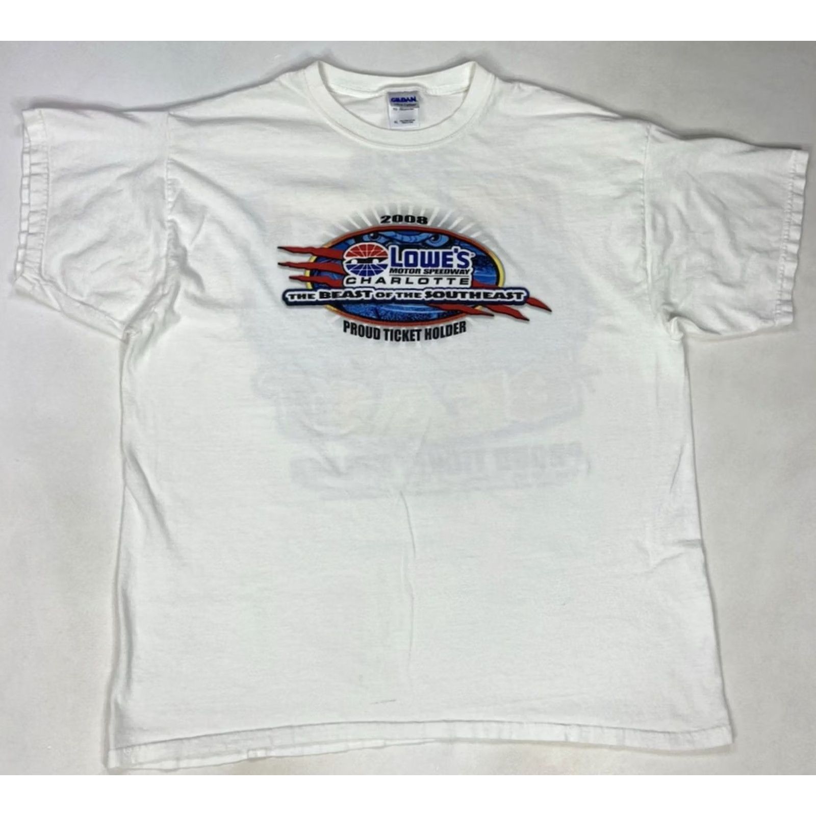 Gildan VINTAGE Gildan T-Shirt The Beast of the Southeast 2008 Graphic Print White XL Men Size US XL / EU 56 / 4 - 3 Thumbnail