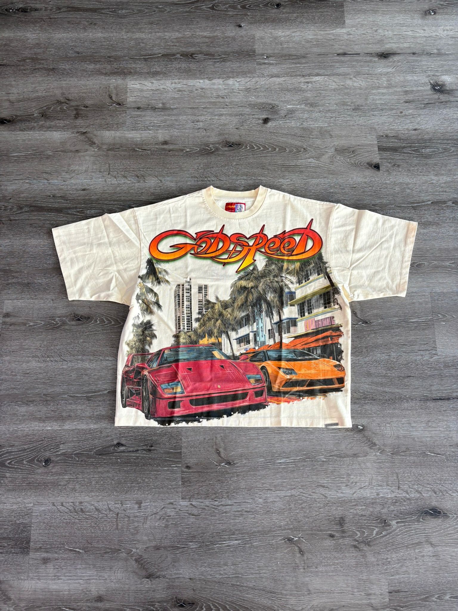 Godspeed Godspeed "South Beach Drive" T-Shirt (Bone) Size US L / EU 52-54 / 3 - 1 Thumbnail