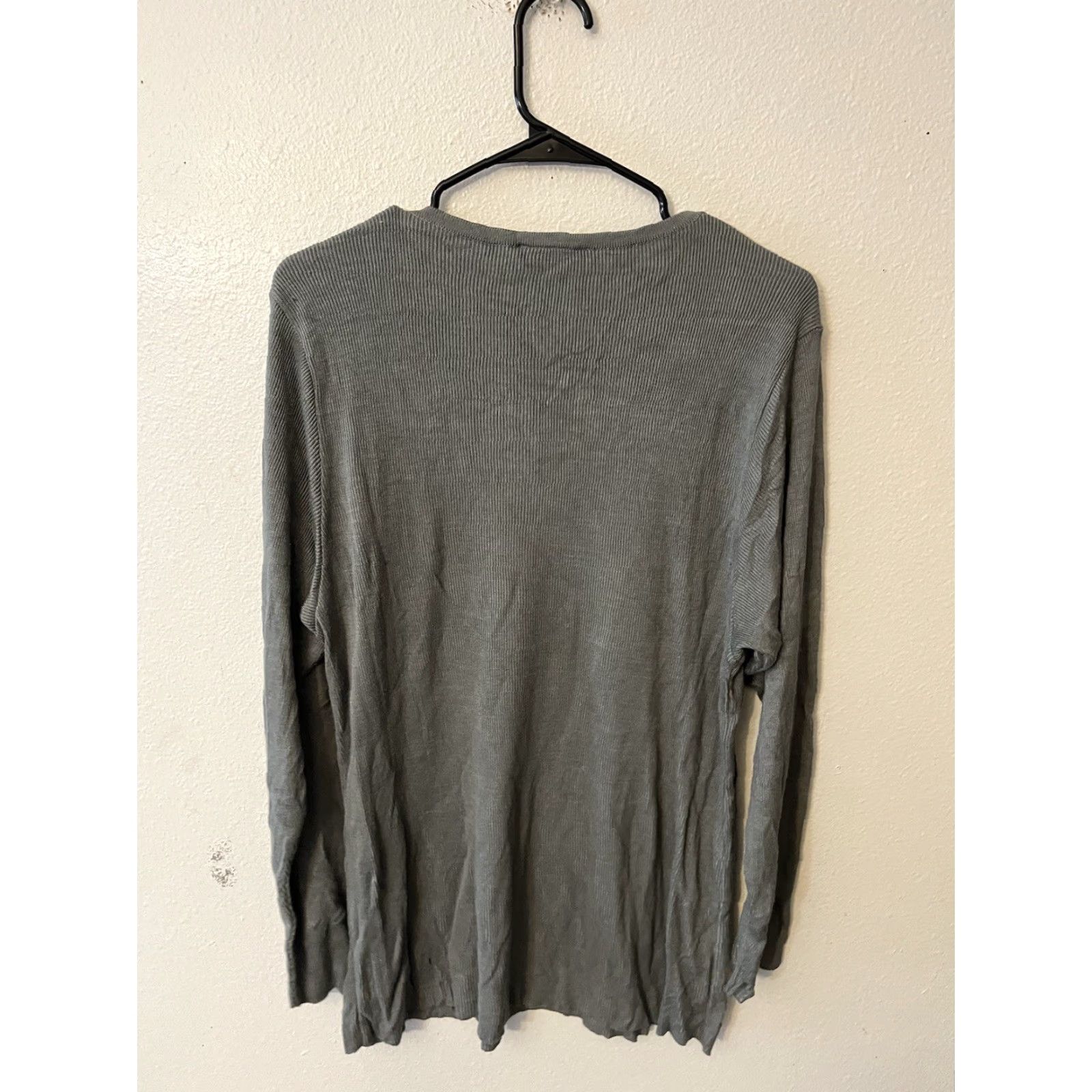 Eileen Fisher VINTAGE Eileen Fisher Women's Tunic Top Long Sleeve Rayon Gray L 90s, Boho, Feminine Size L / US 10 / IT 46 - 2 Thumbnail