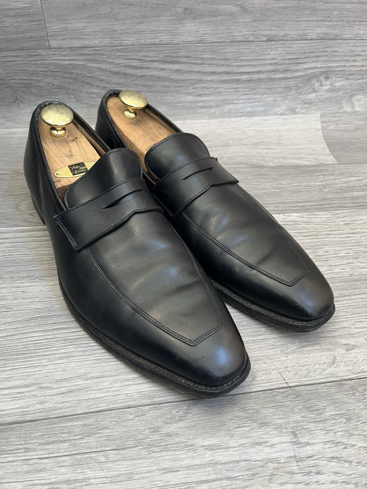 Crockett & Jones Crockett and jones Merton black leatherp enny loafer Size US 11 / EU 44 - 8 Thumbnail
