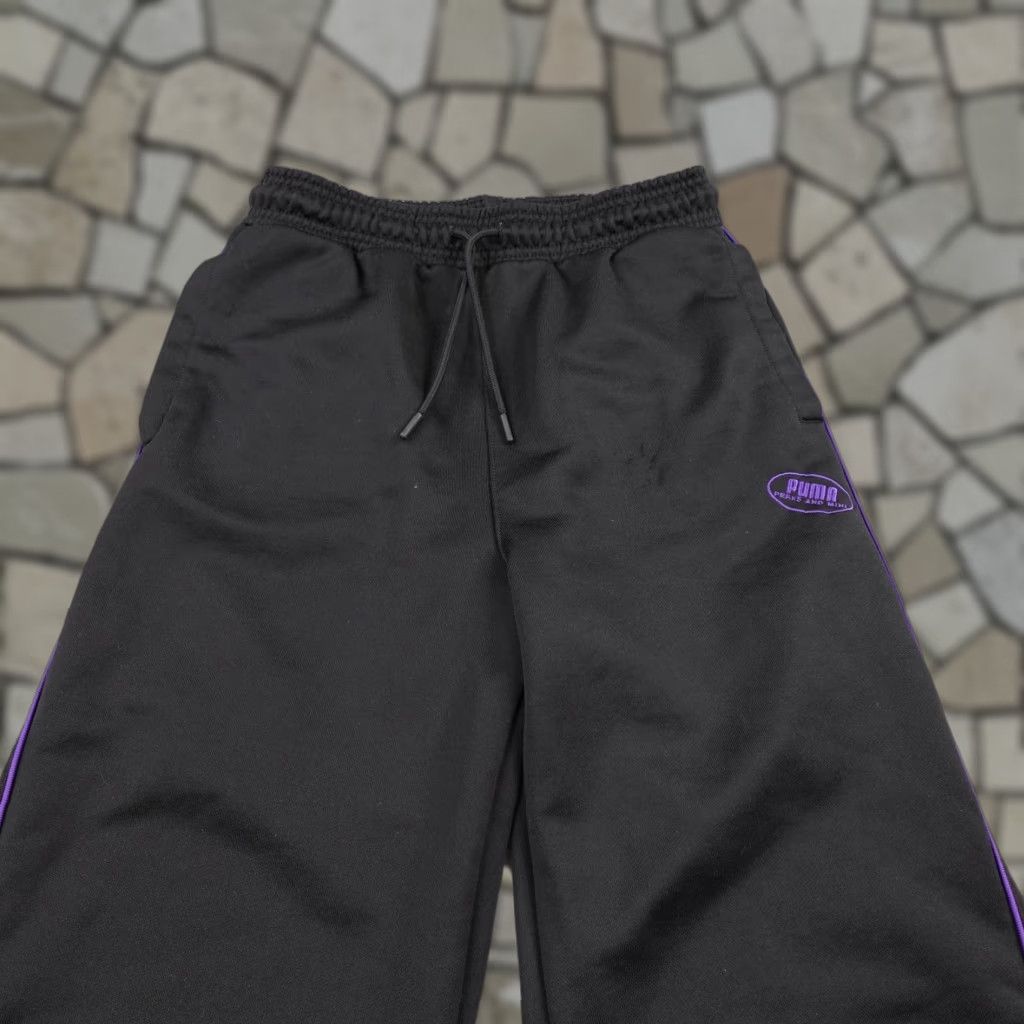 Puma Puma Pants Mens Medium Black PAM Perks And Mini Track Wide Leg Warmup Pants Size US 31 - 1 Thumbnail