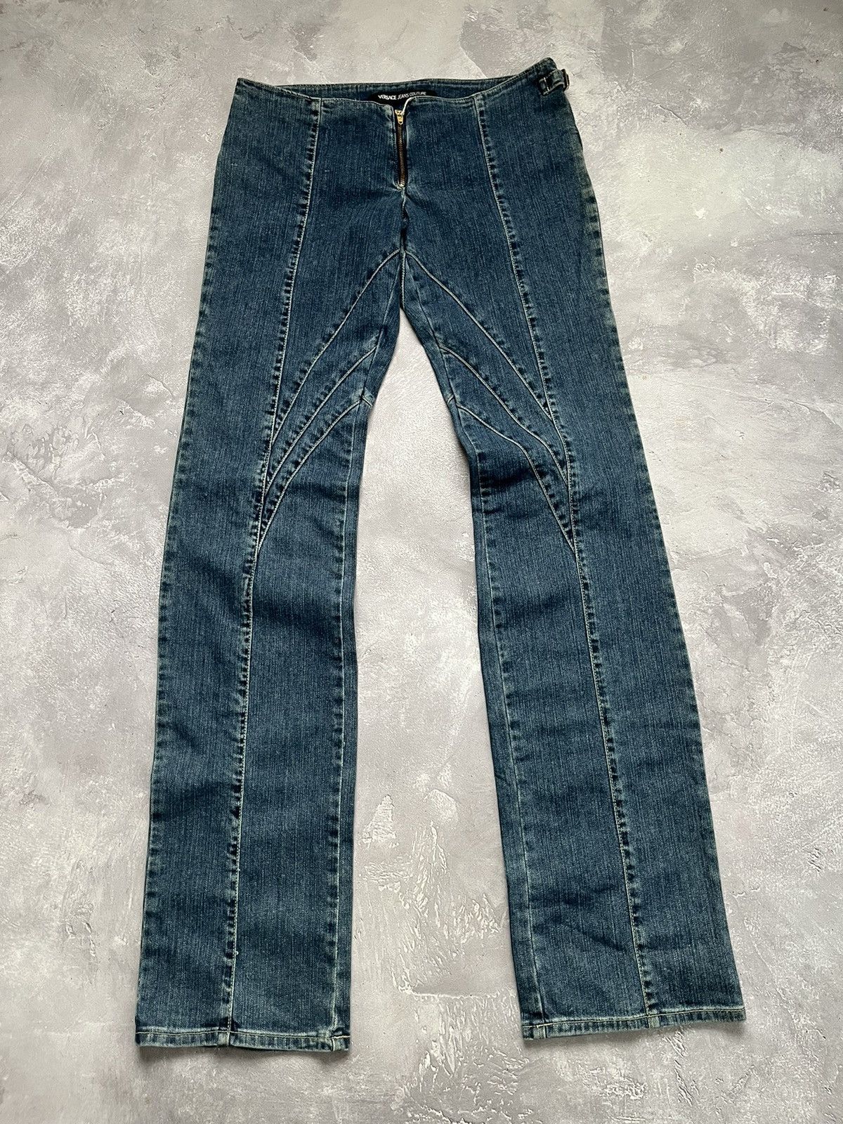 Versace Jeans Couture Versace Jeans Couture Big Logo Red Embroidered Denim Pants Size 28" / US 6 / IT 42 - 8 Thumbnail