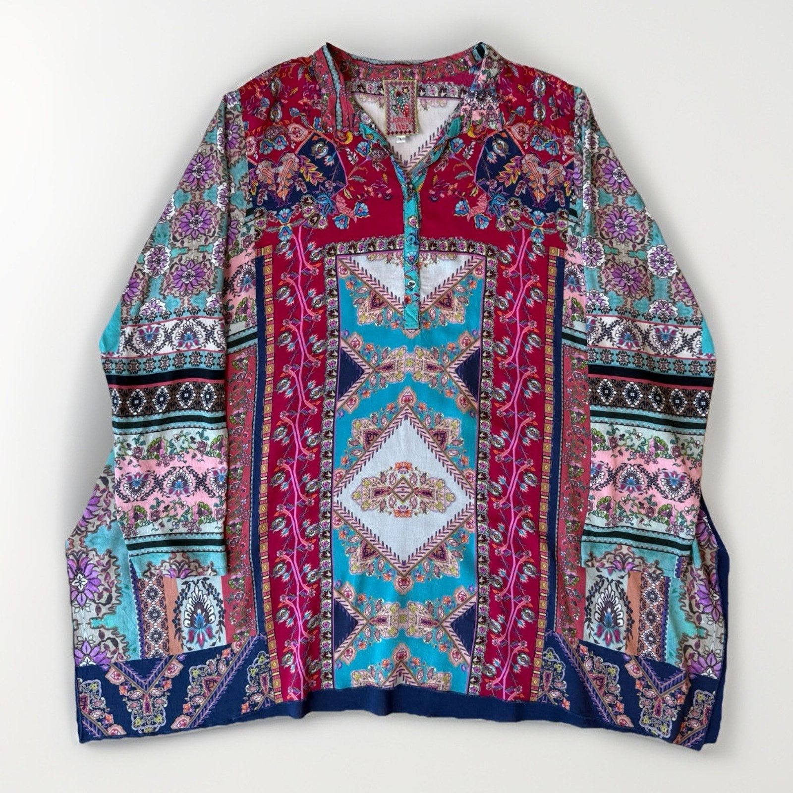 Johnny Was Johnny Was Meco Scarf Print Tunic Women's Large Multicolor Size L / US 10 / IT 46 - 1 Thumbnail