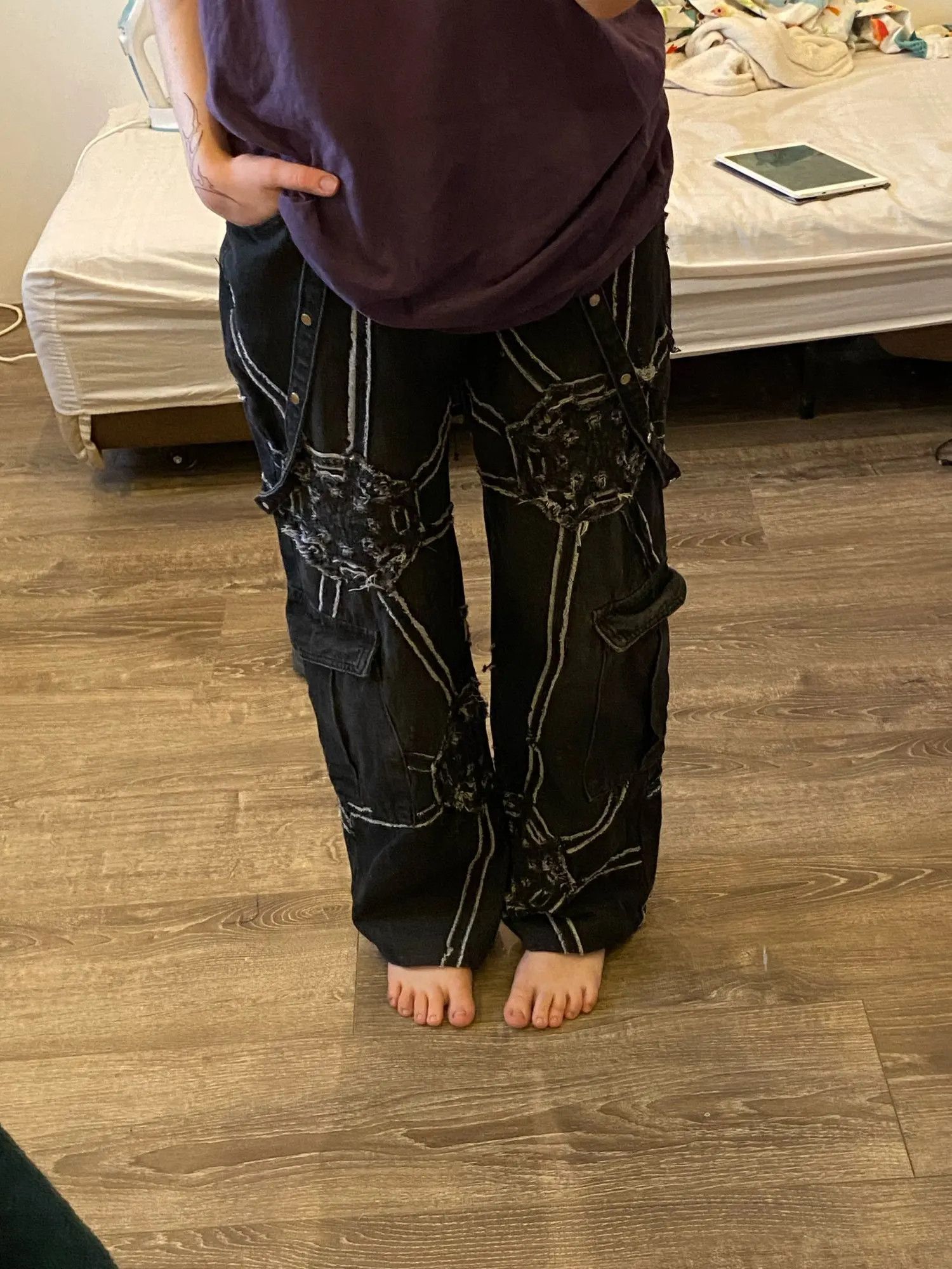 goth punk straight cargo jeans