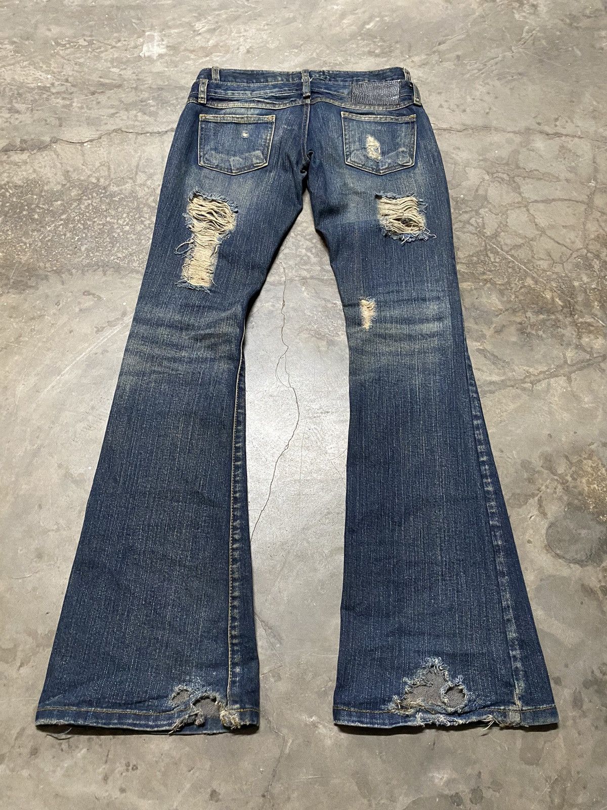 Beauty Beast × Hysteric Glamour × Japanese Brand Flare Jeans Vence Double Waist Ripped Distressed Size US 28 / EU 44 - 10 Thumbnail