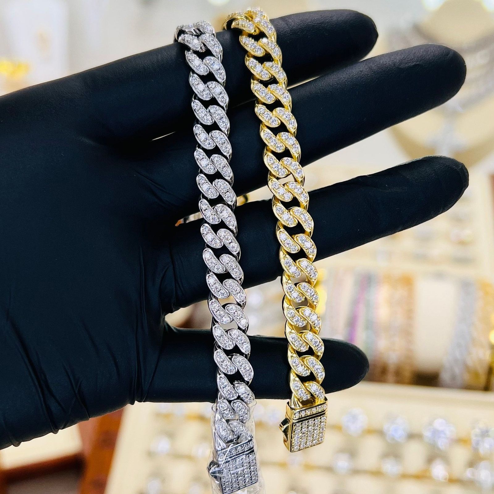 Other 8mm Moissanite Iced Out Cuban Bracelet Size ONE SIZE - 1 Thumbnail
