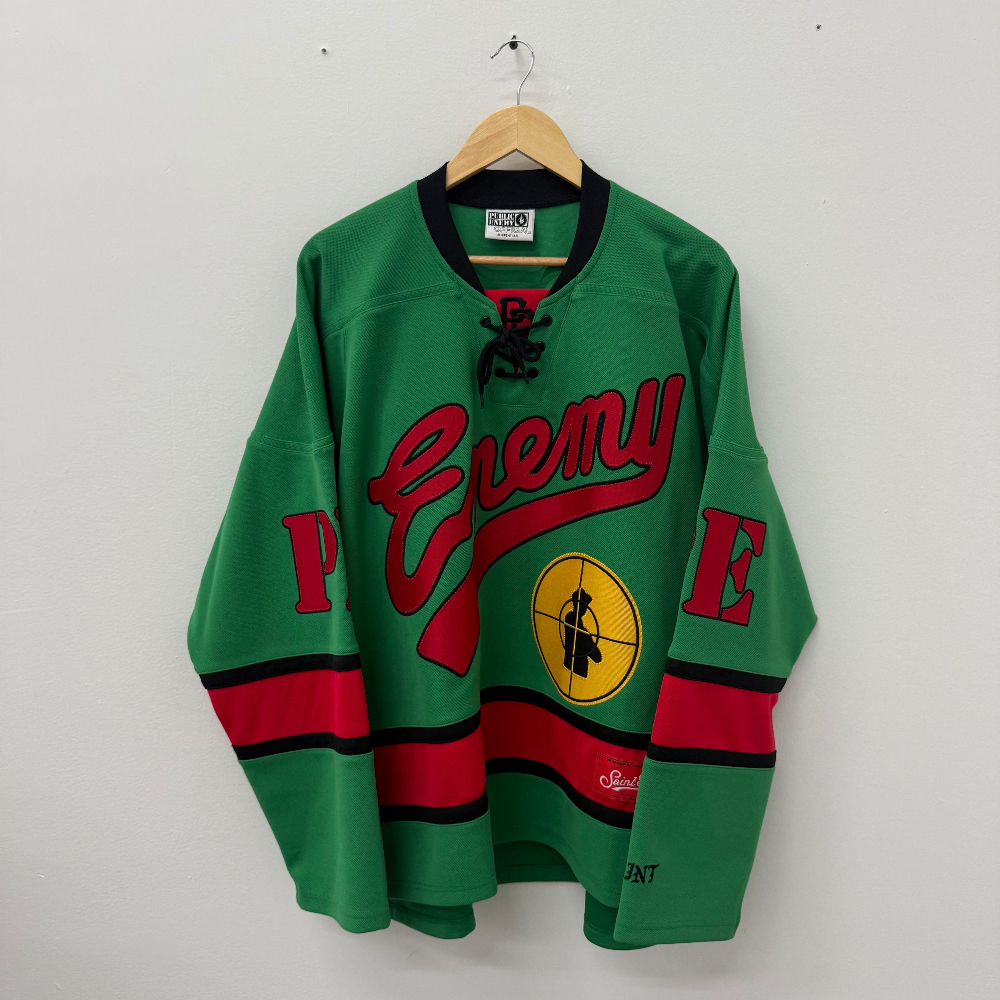 Public Enemy × Saint Michael Saint Michael Mx6 x Public Enemy Green Hockey Jersey Size US XL / EU 56 / 4 - 1 Thumbnail