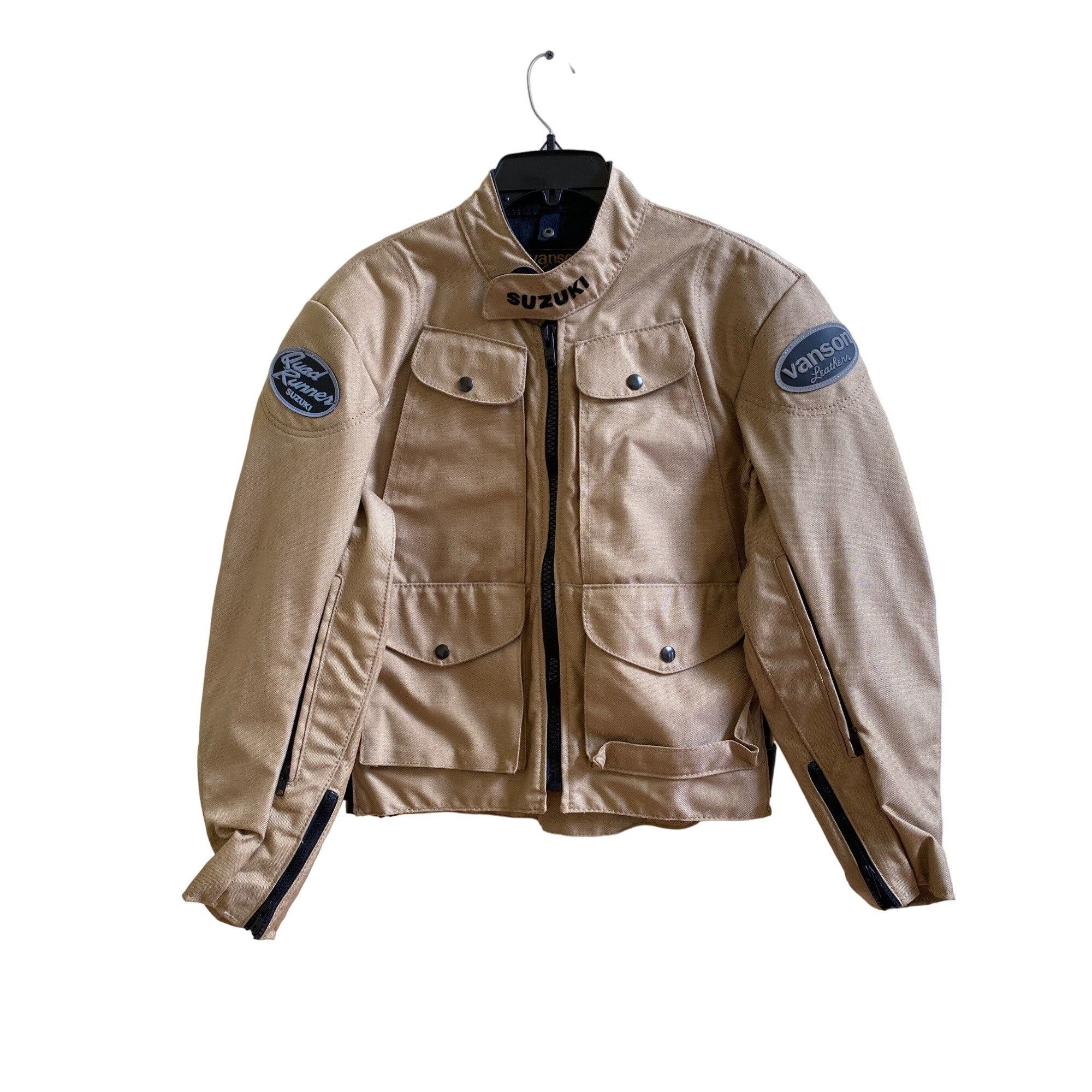 image of Vanson Leathers Vanson Leather Quad Runner Suzuki Racing Jacket Size M in Tan, Men's
