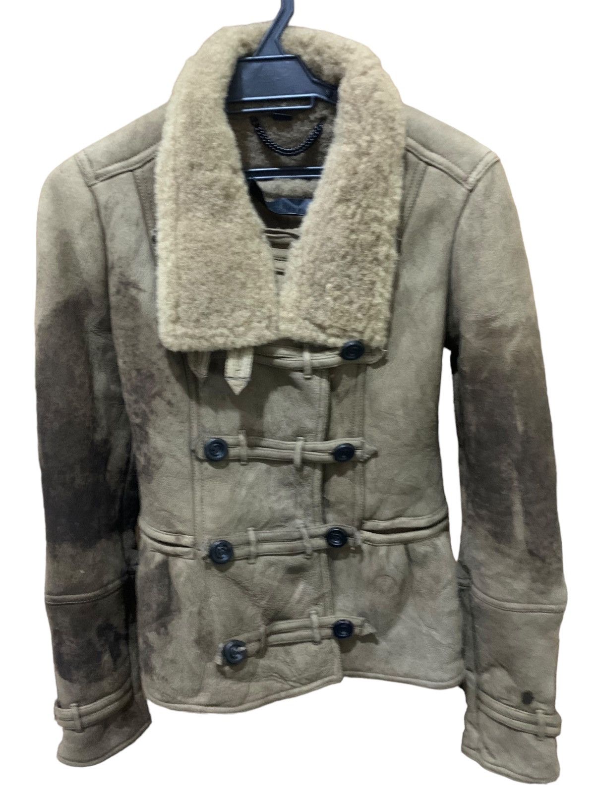 Burberry × Burberry Prorsum Burberry Prorsum Shearling & Suede Peplum Jacket Size S / US 4 / IT 40 - 1 Thumbnail