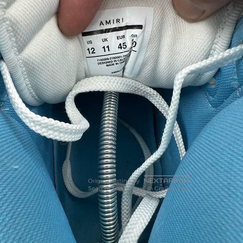 Amiri Amiri Size 45 White and blue high-top bone plate shoes Size US 12 / EU 45 - 5 Thumbnail