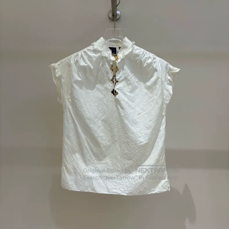 Louis Vuitton Louis Vuitton White logo jacquard full-print cotton lace s Size XXS / US 00 / IT 34 - 1 Thumbnail
