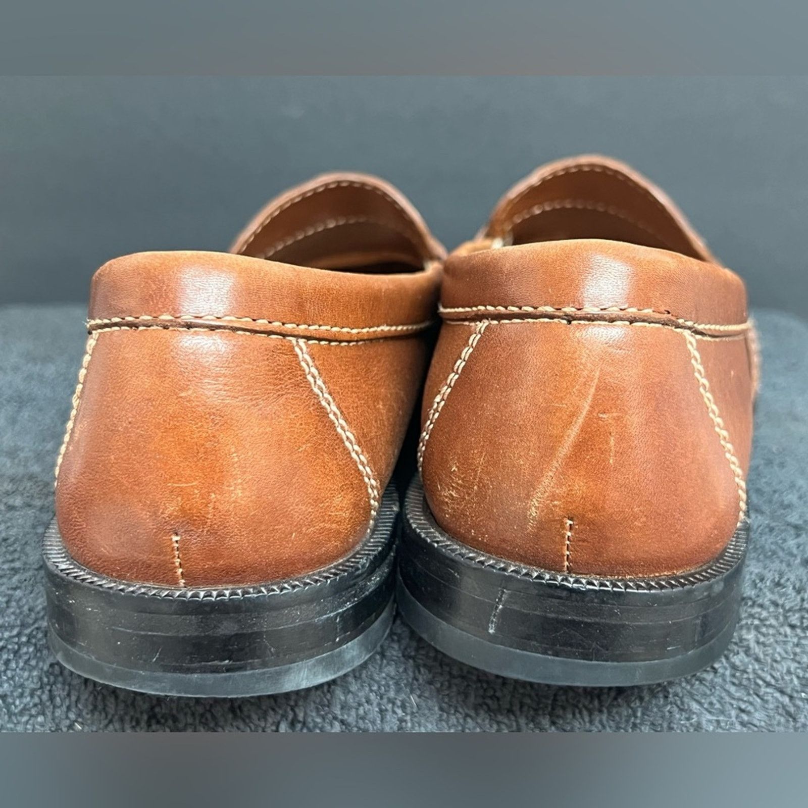 Cole Haan Cole Haan 01462 Saddle Tan Moc Toe Strap Penny Loafers Men's Size US 10 / EU 43 - 5 Thumbnail