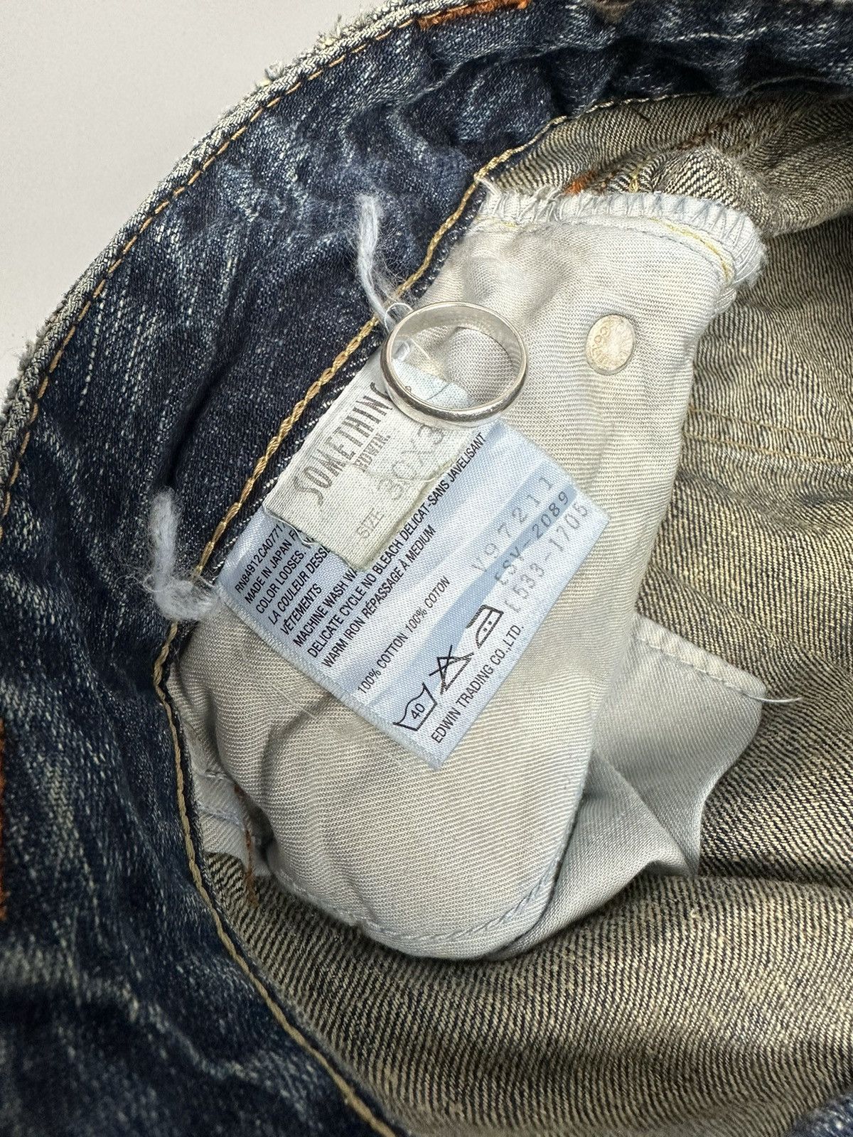 If Six Was Nine Vintage Vienus Jean by Something Edwin Whiskered Flare Denim Size US 30 / EU 46 - 10 Thumbnail