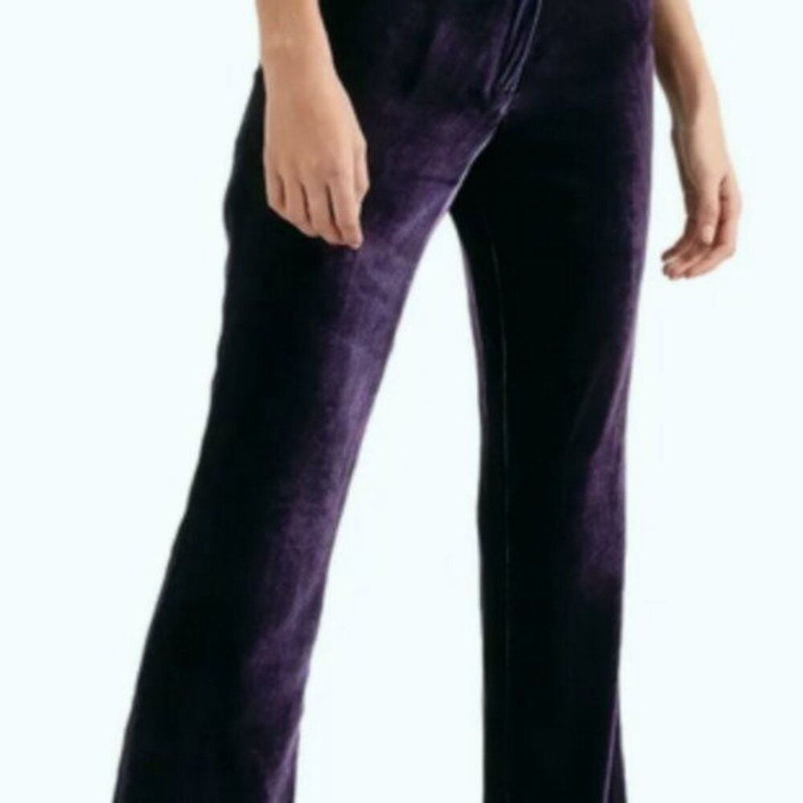 Raquel Diniz Raquel Diniz silk velvet flared pants Purple size 12 Size 34" / US 12 / IT 48 - 2 Thumbnail