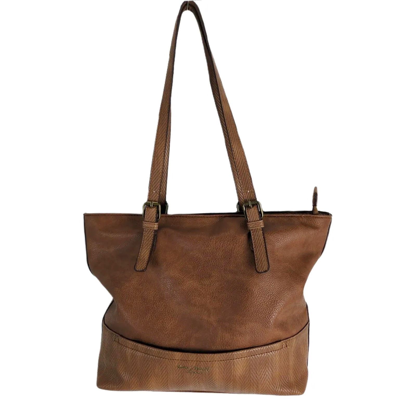 Darcy Marks London Tan Faux Leather Purse Tote Shoulder Bag in Brown, Women's