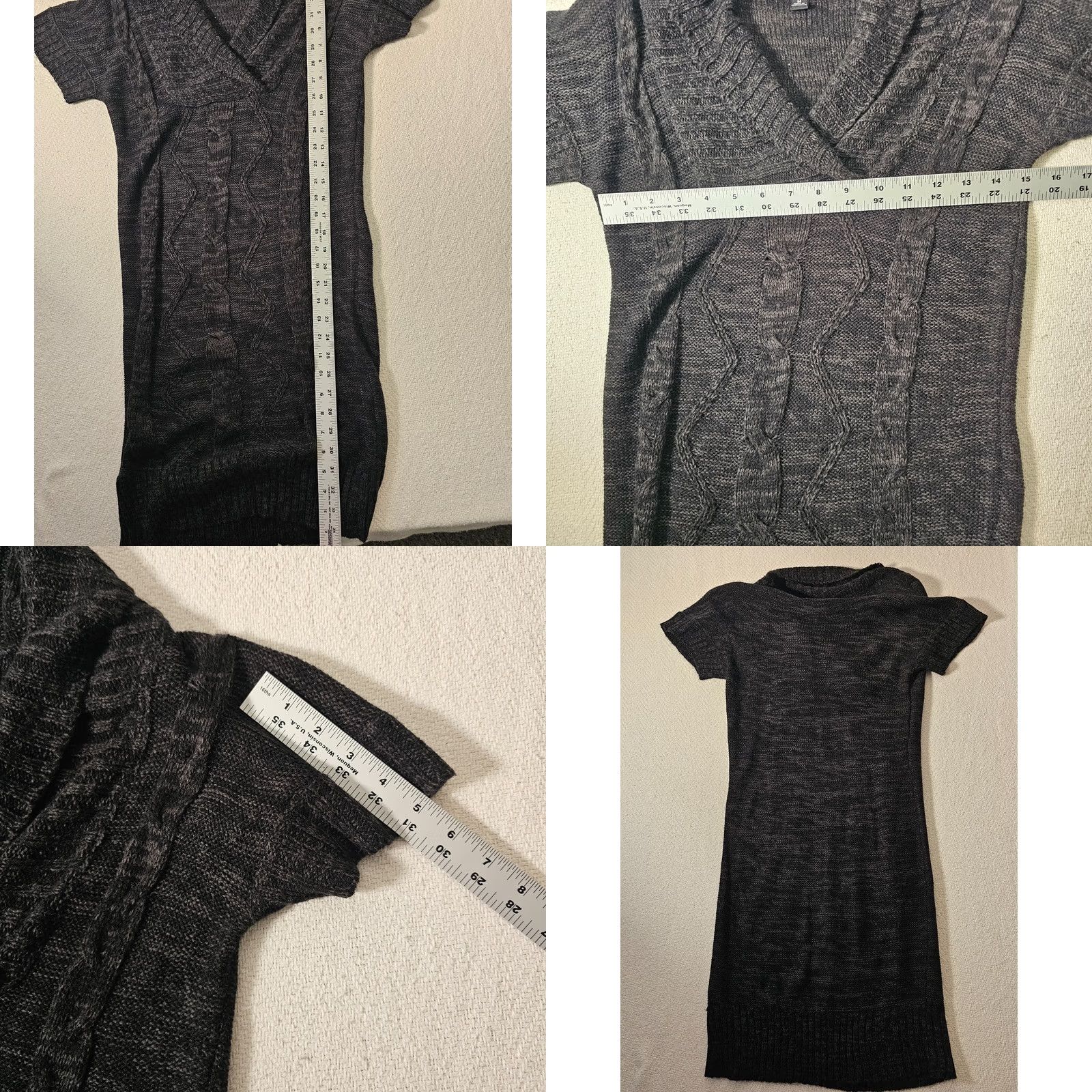 Vintage Ronni Nicole Short Sleeve V Neck Sweater Dress Size Medium Black Knit Dress Womens Size M / US 6-8 / IT 42-44 - 8 Thumbnail