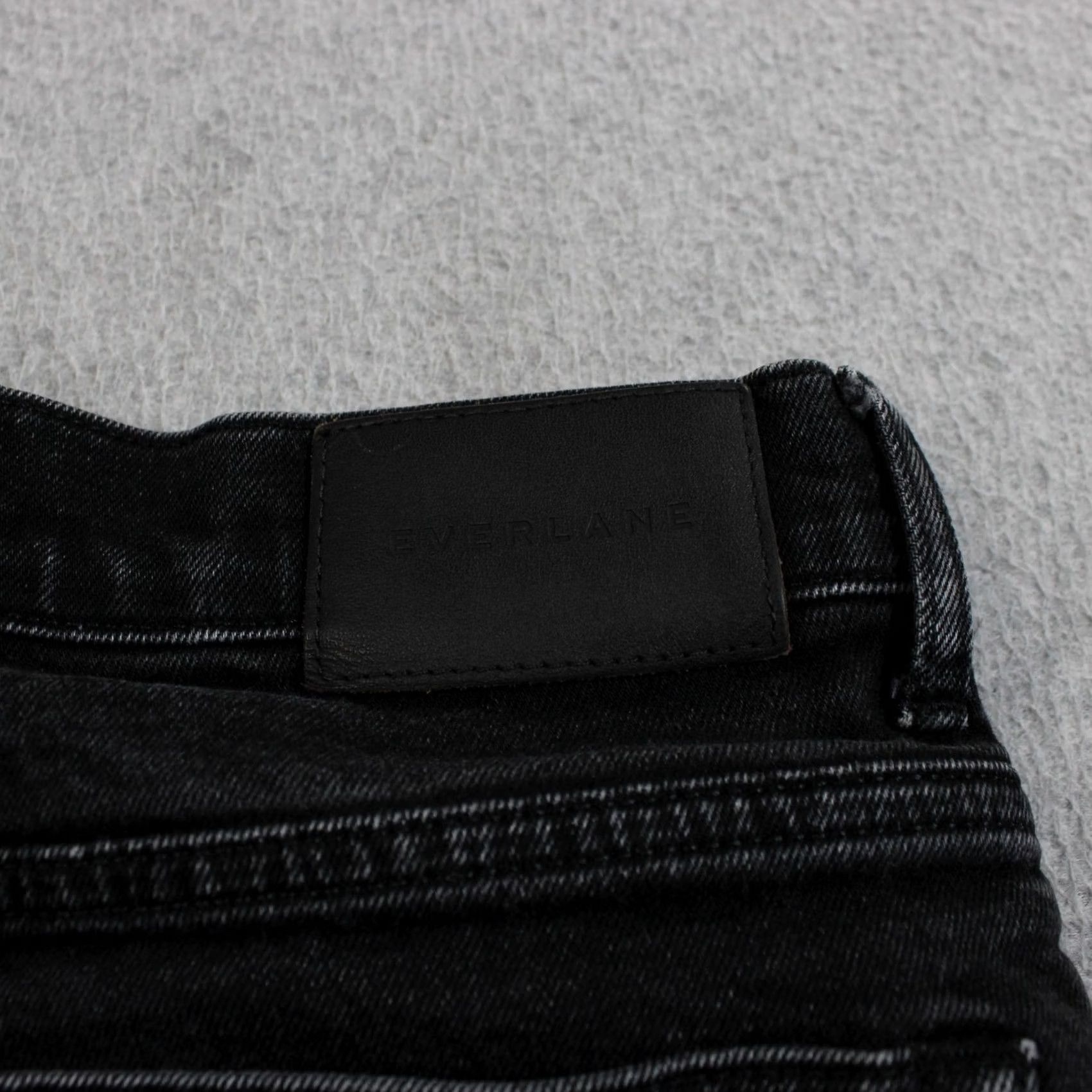 Everlane Everlane Jeans Women 27 Black The Way High Organic Cotton Raw Hem Ankle Cropped Size 27" / US 4 / IT 40 - 5 Thumbnail