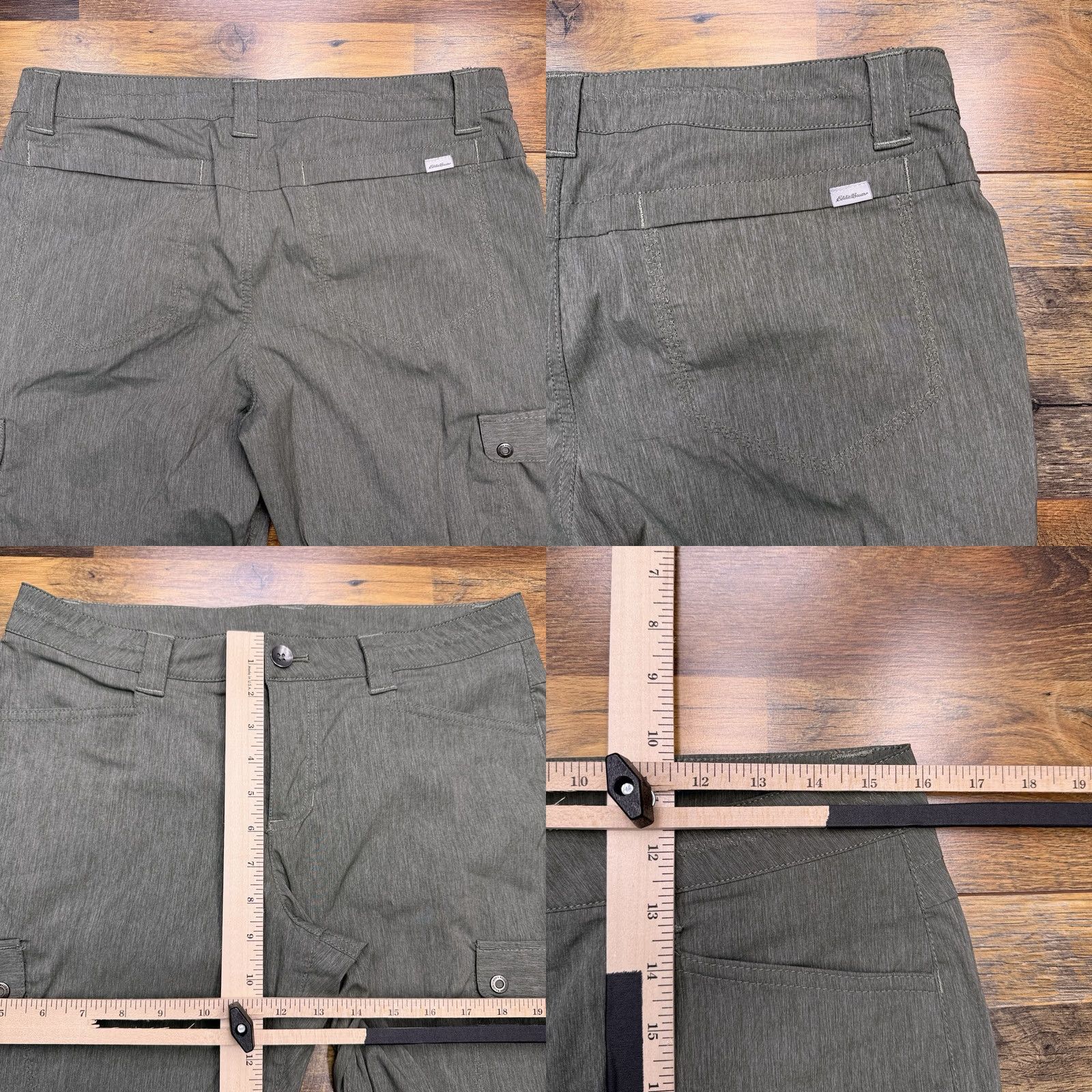 Eddie Bauer Eddie Bauer Travex Capri Cargo Pants Womens 8 Green Mid Rise Stretch Capris Tapered Leg Casual Travel Comfort Nylon Spandex Polyester Size 30" / US 8 / IT 44 - 8 Thumbnail
