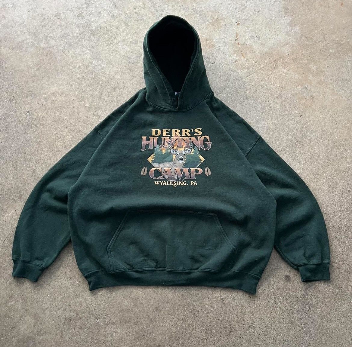 Gildan × Vintage Vintage green hunting fishing hoodie Size US XL / EU 56 / 4 - 1 Preview