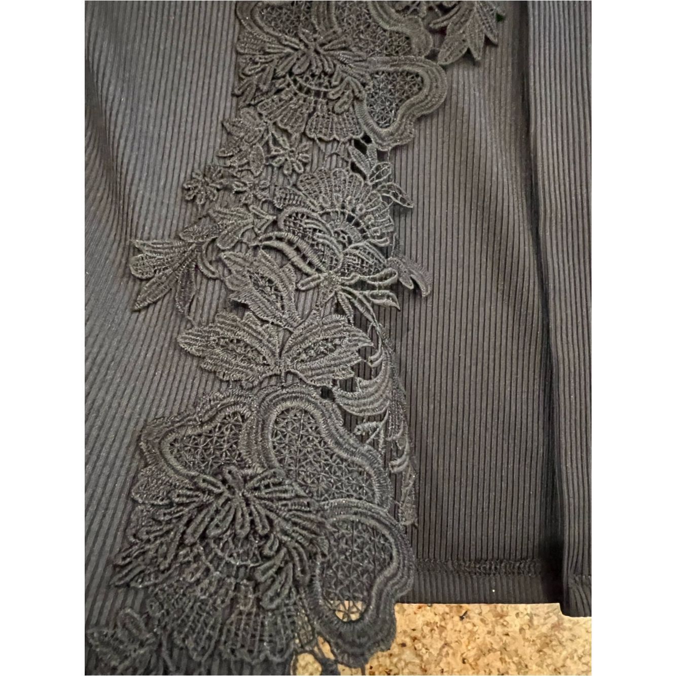 Generation Love Generation Love “Jimena Lace Combo” Ribbed Midi Dress in Bl Size S / US 4 / IT 40 - 4 Thumbnail