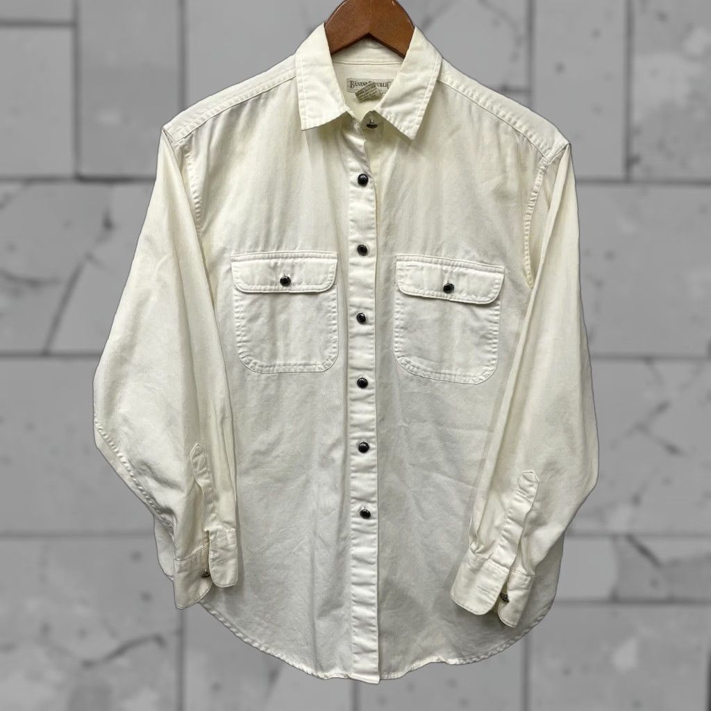 Banana Republic VINTAGE Banana Republic Women's Western Shirt Long Sleeve Button-Down 100% Cotton Size Small White Size S / US 4 / IT 40 - 1 Thumbnail