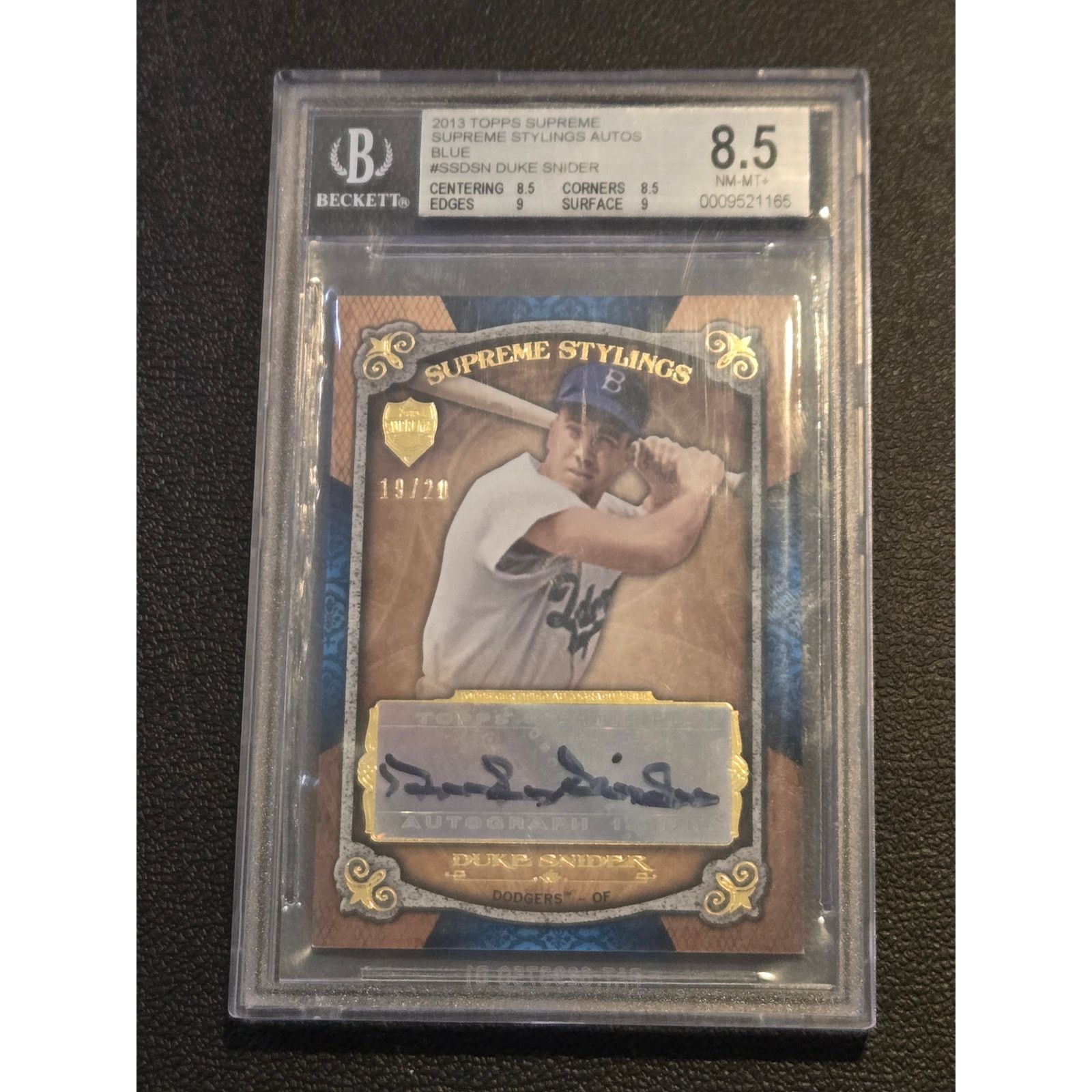 Other 2013 Topps Supreme Duke Snider Autographs Blue BGS 8.5 #/20 Size ONE SIZE - 1 Thumbnail