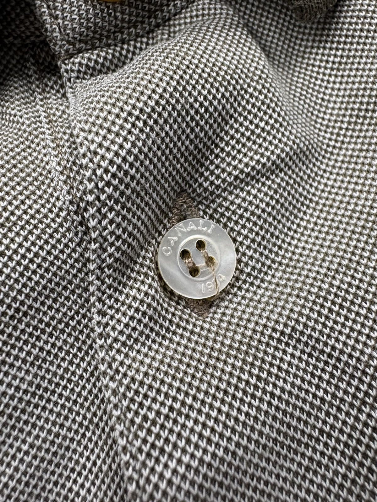 Canali CANALI Luxury Knitted Polo Tshirt Button Up 56 Size Size US XL / EU 56 / 4 - 6 Thumbnail
