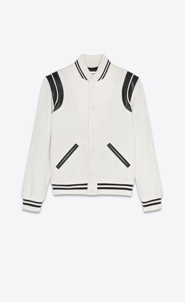 image of Msrp2,8K Saint Laurent Paris White Teddy Jacket Sz.46, Men's (Size Small)