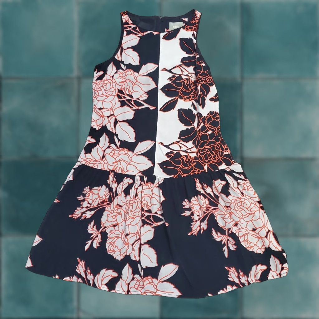 Anthropologie Anthropologie Maeve Photoflora Dress Womens 2 Black White Floral Drop Waist Size XS / US 0-2 / IT 36-38 - 1 Thumbnail