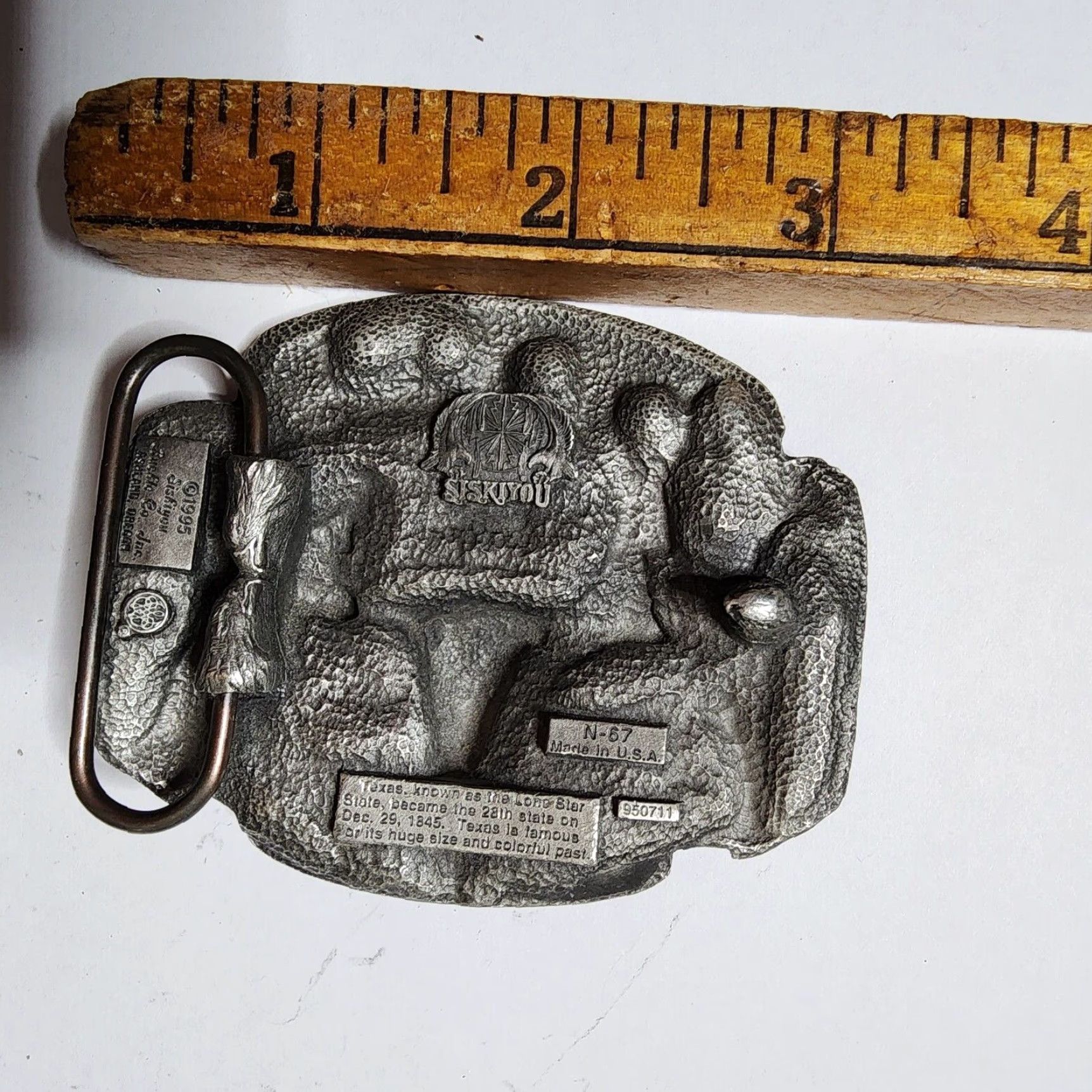 Vintage VINTAGE Siskiyou Belt Buckle Cowboy Western 1990s Texas Longhorn Pewter Silver Mens Size ONE SIZE - 3 Thumbnail