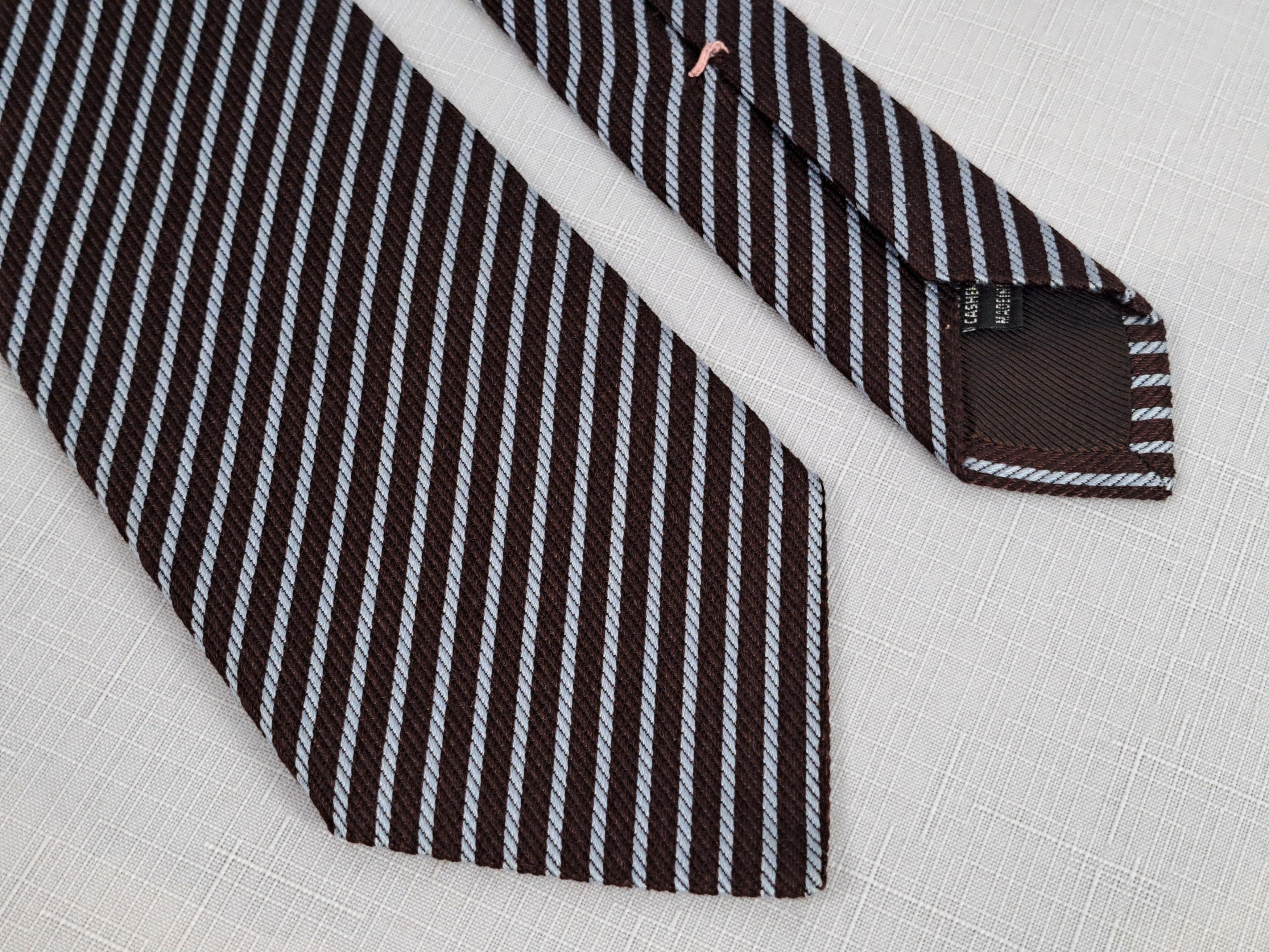 Luigi Borrelli Luigi Borelli Napoli silk/cashmere striped tie. Size ONE SIZE - 6 Thumbnail