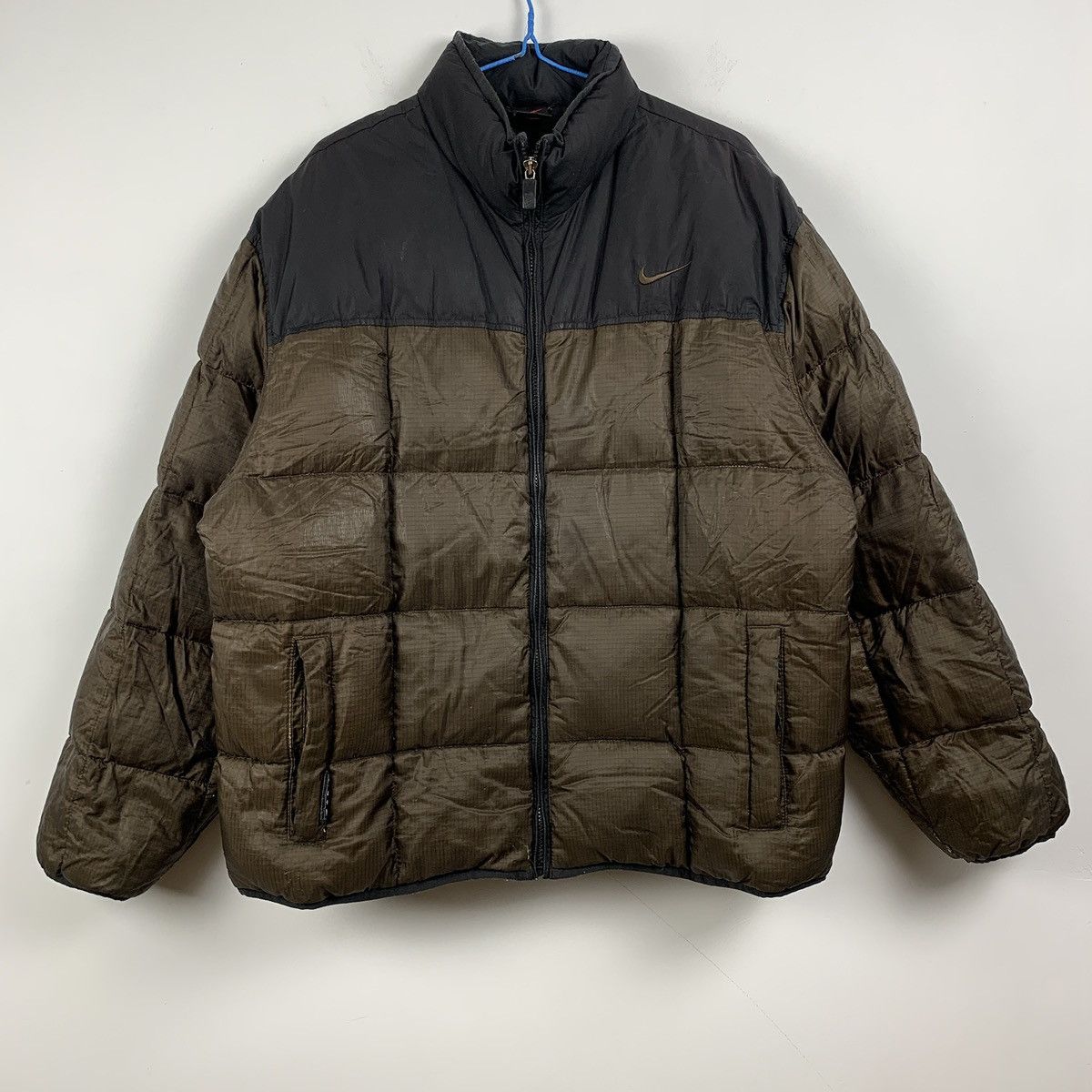 NIKE 90s VINTAGE DOWN PUFFER NYLON JACKET BIG SWOOSH DRILL