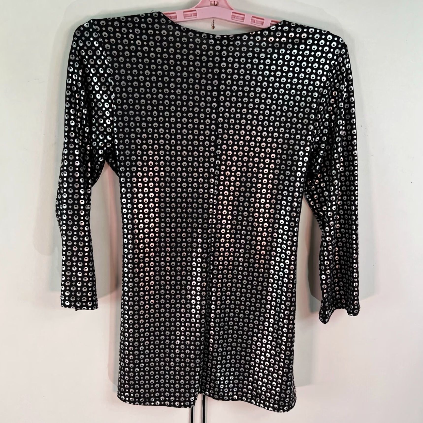 Vintage VINTAGE Siren Lily Metallic Polka Dot Dress Top Womens Size S Black Silver Size S / US 4 / IT 40 - 6 Thumbnail