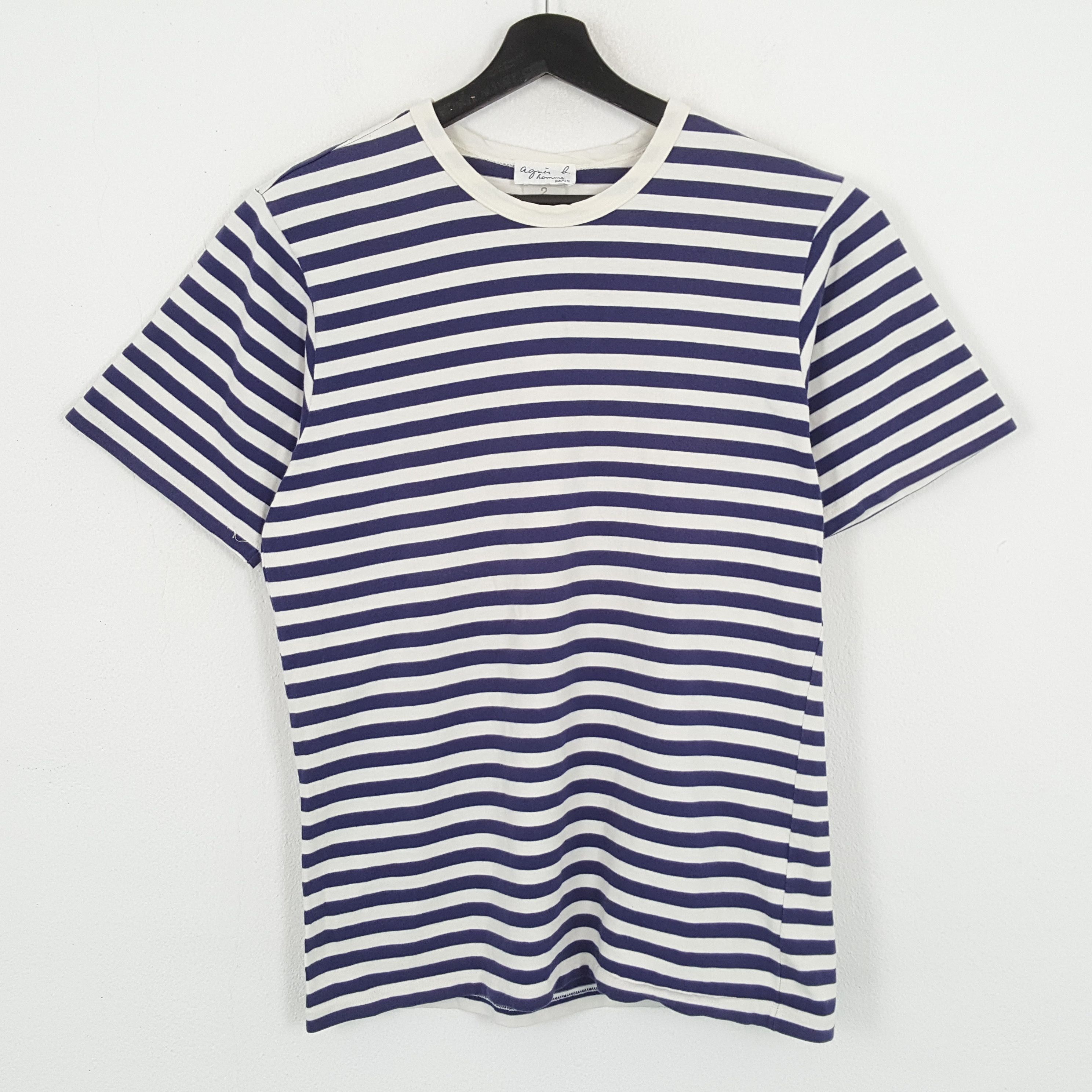 Vintage × agnes b. AGNES B HOMME Fashion Designer Stripes Design Tshirt Size US M / EU 48-50 / 2 - 1 Thumbnail