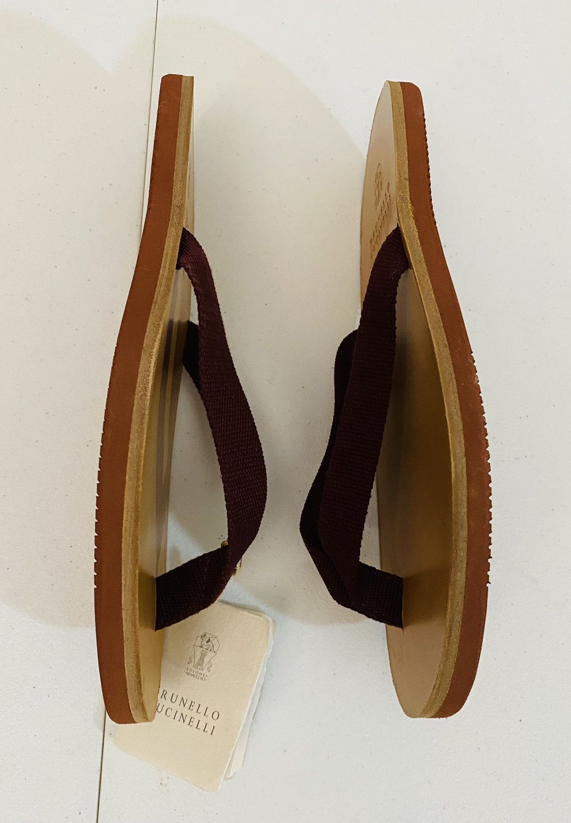 Brunello Cucinelli Brunello Cucinelli 🇮🇹 Dk Red Kanvas Resort Pool Sandal 39 New Size US 9 / IT 39 - 6 Thumbnail