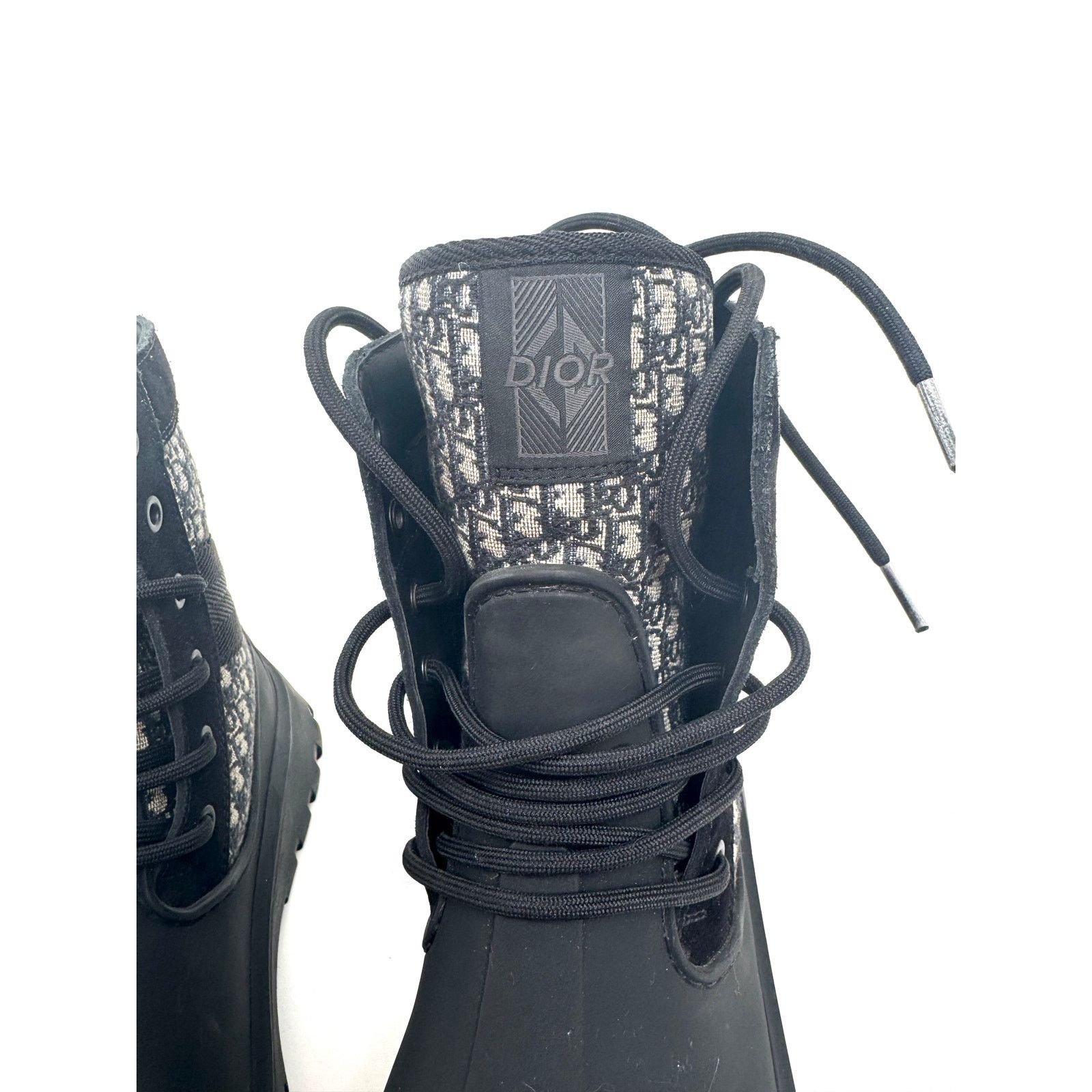 Dior Dior Garden Oblique Black/Beige Lace Up Combat Boots Size 41 Size US 8 / EU 41 - 3 Thumbnail