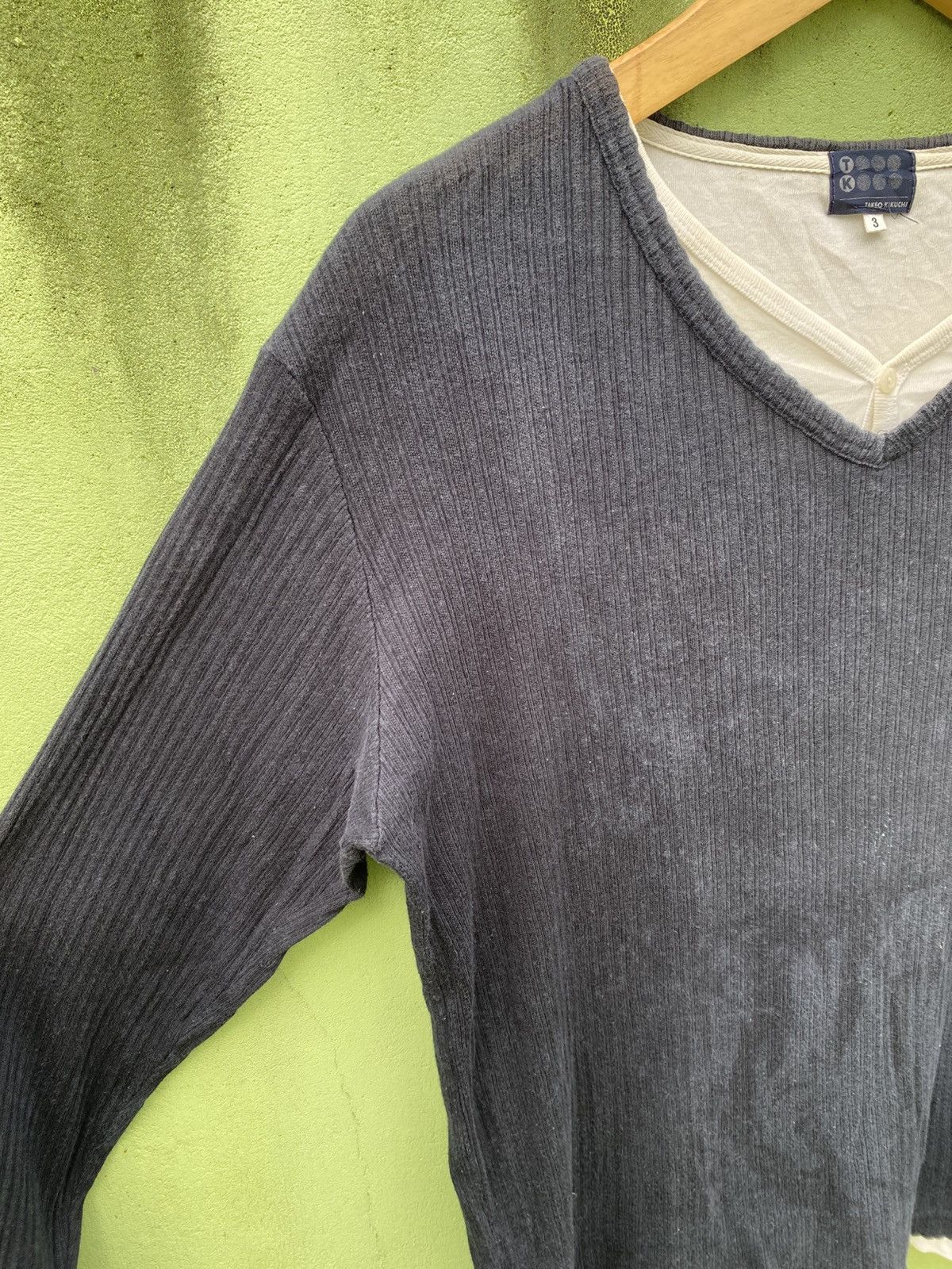 Takeo Kikuchi Takeo Kikuchi Ribbed V-neck With White Undershirt Layer Size US L / EU 52-54 / 3 - 3 Thumbnail