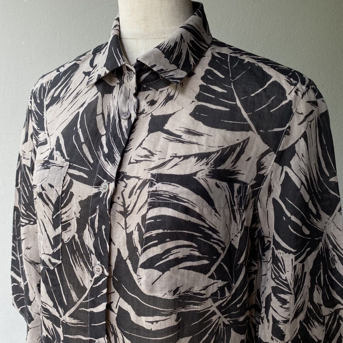 Max Mara Max Mara WEEKEND Beige Leaf Print Button-Up Shirt Size XS / US 0-2 / IT 36-38 - 5 Thumbnail