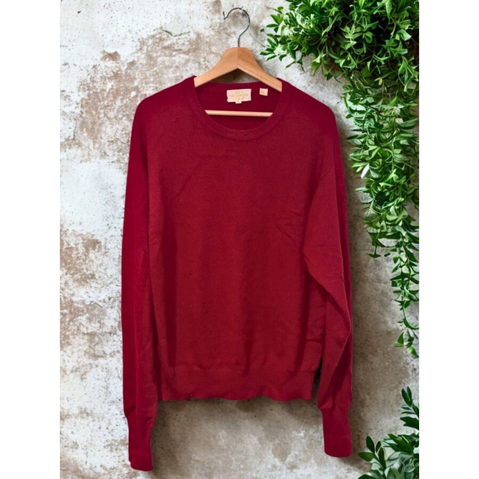 Other 100% Cashmere 2-Ply Knit Pullover Sweater Red Sz. L (Damage) Size US L / EU 52-54 / 3 - 6 Thumbnail