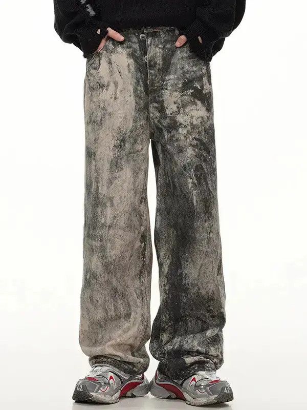 Japanese Brand Retro loose wide leg straight leg jeans Size US 32 / EU 48 - 4 Thumbnail