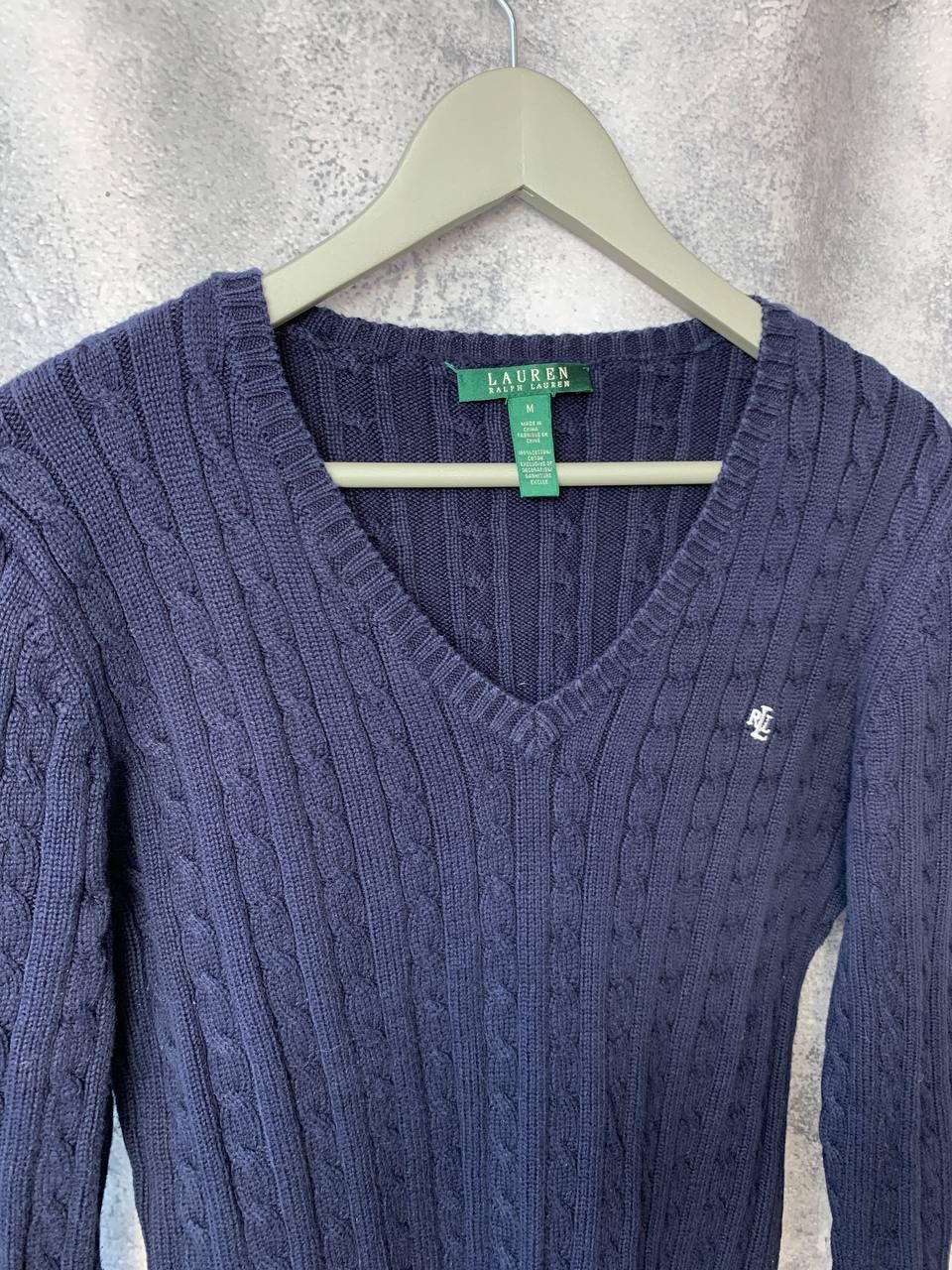 Lauren Ralph Lauren Lauren Ralph Lauren Green Label Cable Knit V-Neck Sweater Size M / US 6-8 / IT 42-44 - 3 Thumbnail