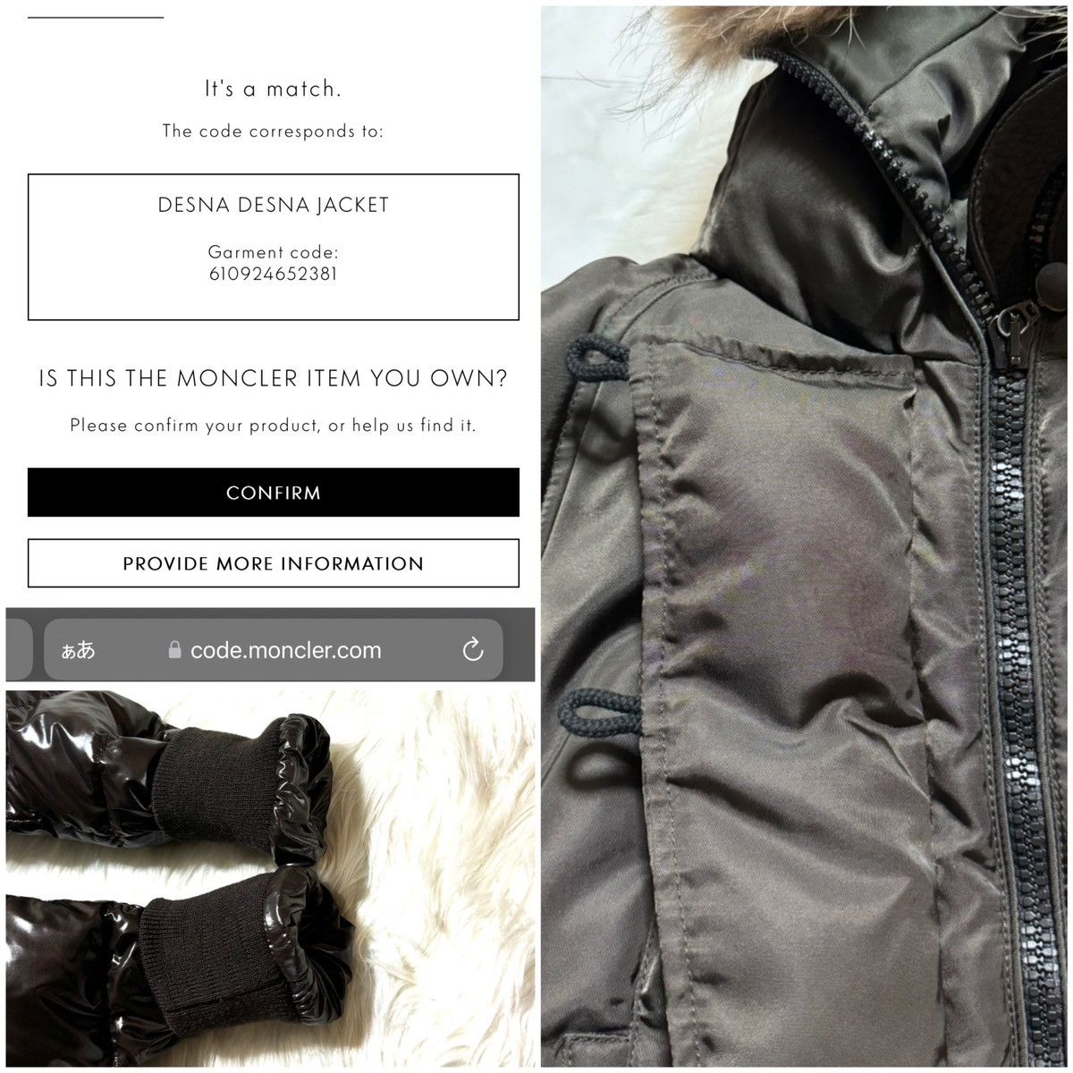 Moncler Moncler DESNA raccoon fur switching puffer down jacket Size XS / US 0-2 / IT 36-38 - 4 Thumbnail