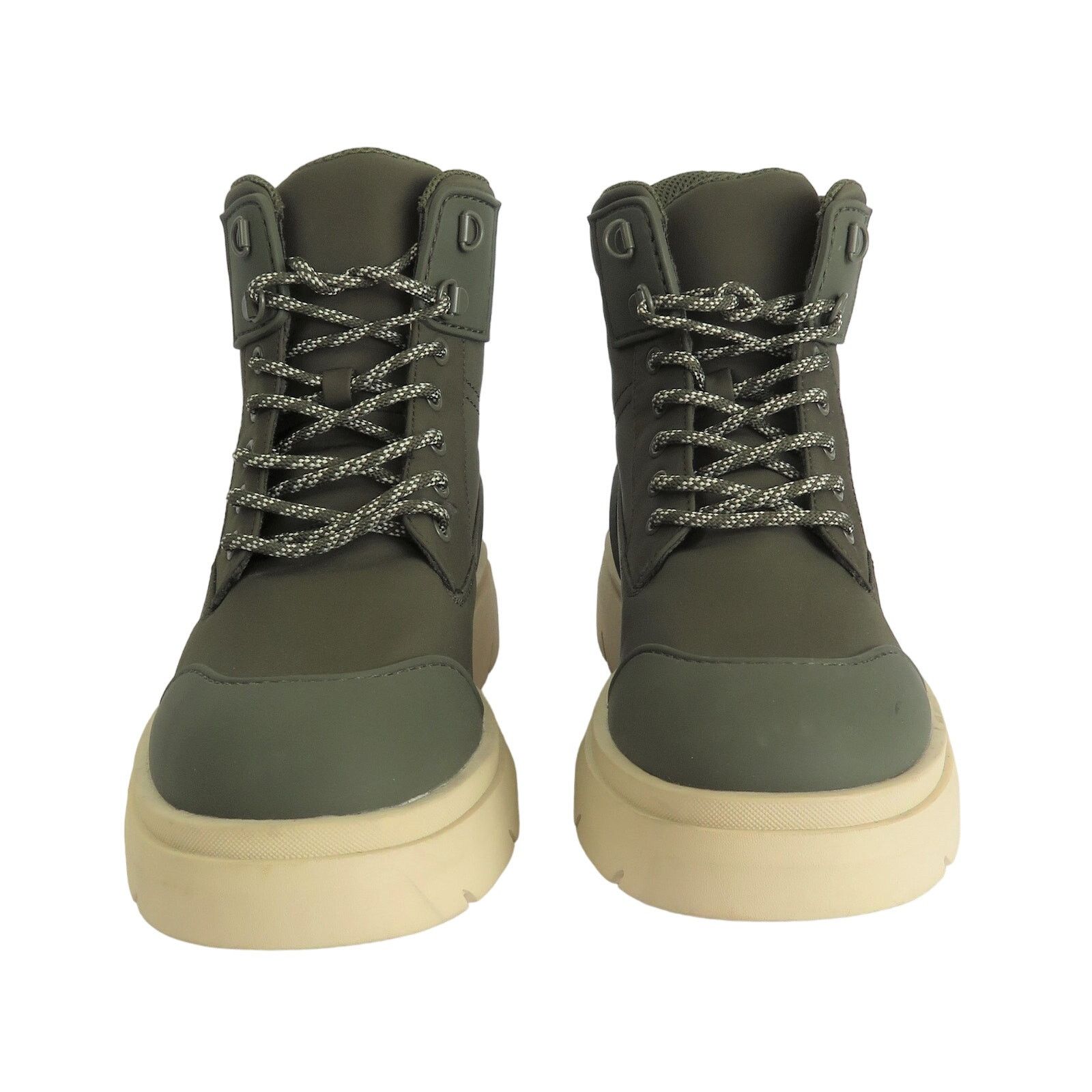 Zara New ZARA Green Faux Leather Lace Up Combat Boots Women 10 Size US 10 / IT 40 - 2 Thumbnail